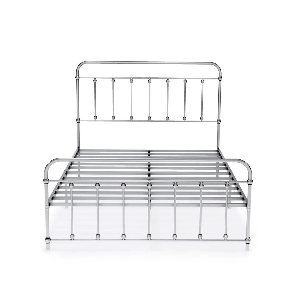 Garland Full Bed Frame with 6 Metal Legs - Magnificent Bed Frame in Powder Coating Silver Color