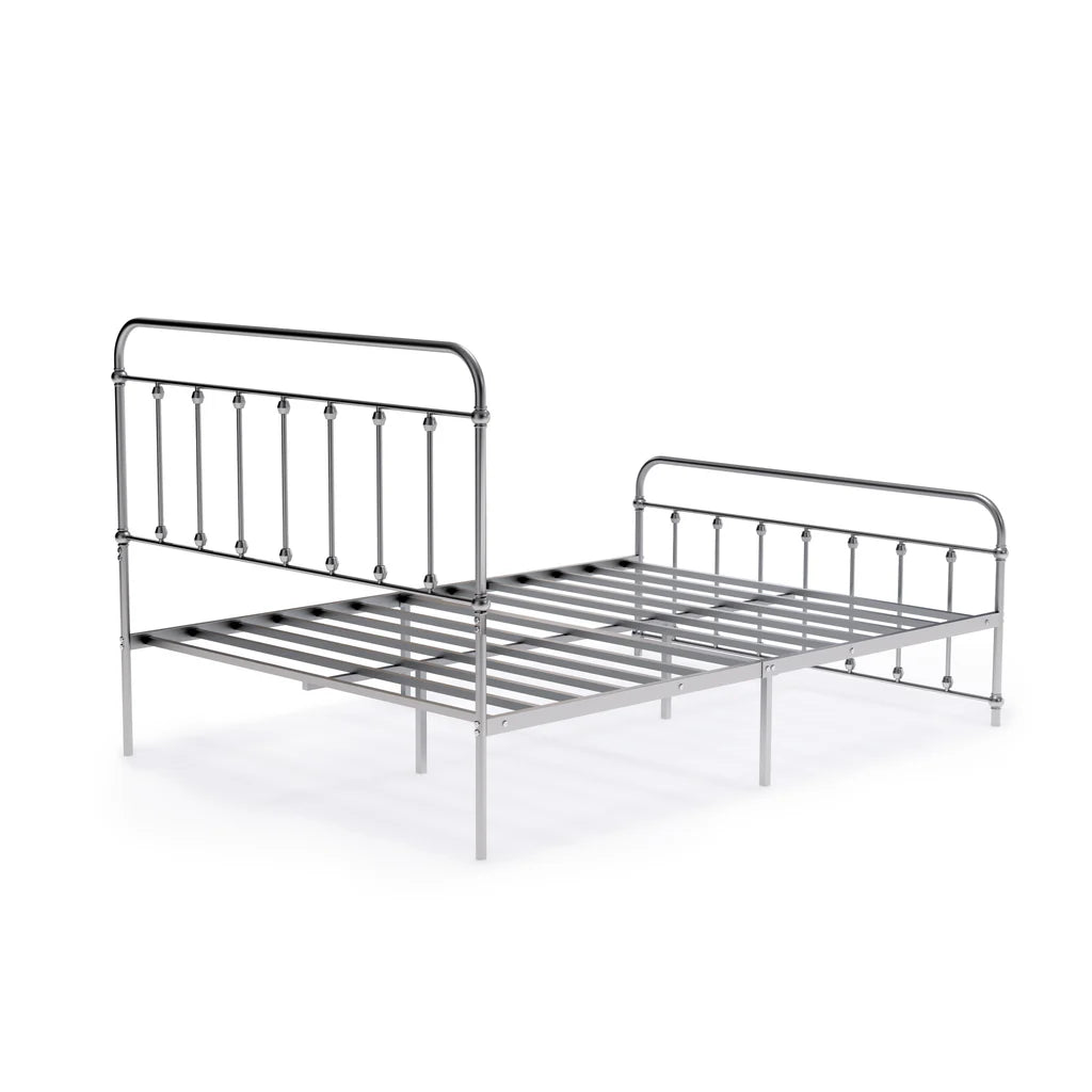 Garland Full Bed Frame with 6 Metal Legs - Magnificent Bed Frame in Powder Coating Silver Color