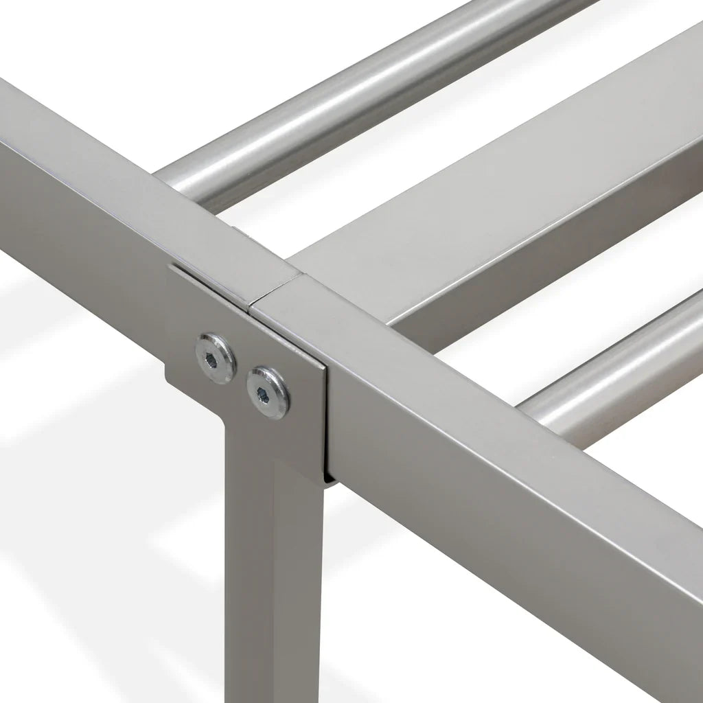 Asus Garland Twin Silver Metal Bed Frame Powder-Coated with 6 Legs