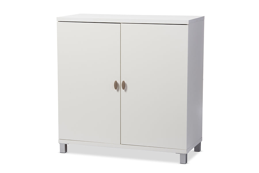 Marcy Modern and Contemporary White Wood Entryway Handbags or School Bags Storage Sideboard Cabinet