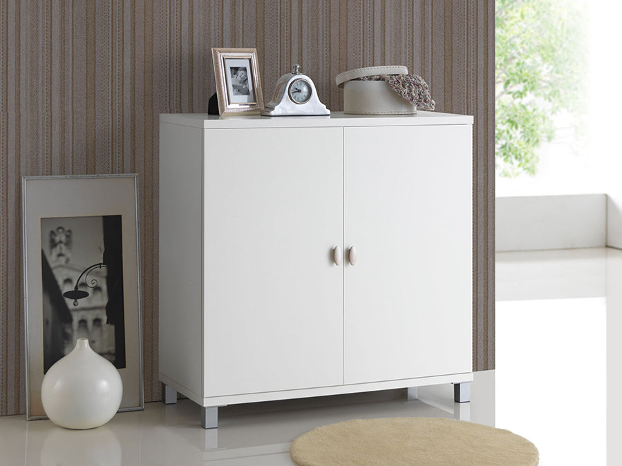Marcy Modern and Contemporary White Wood Entryway Handbags or School Bags Storage Sideboard Cabinet