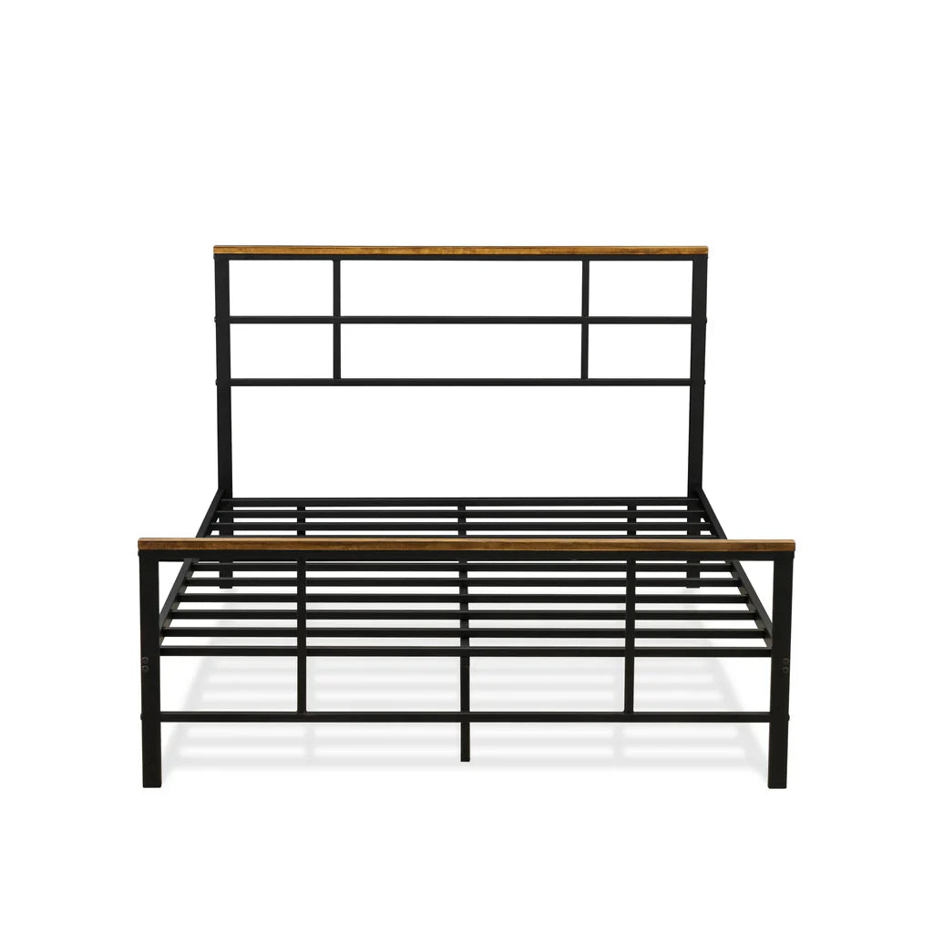 Roldan Ingram Collection Full Size Black Bed  Powder Coated Metal Frame with 7 Legs
