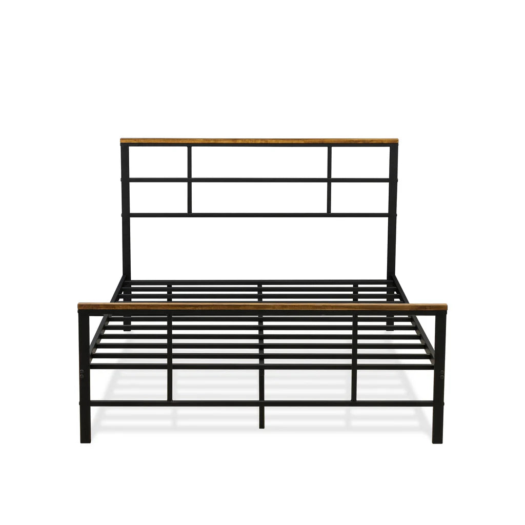 Ingram Full Size Bed with 7 Metal Legs - Lavish Bed in Powder Coating Black Color