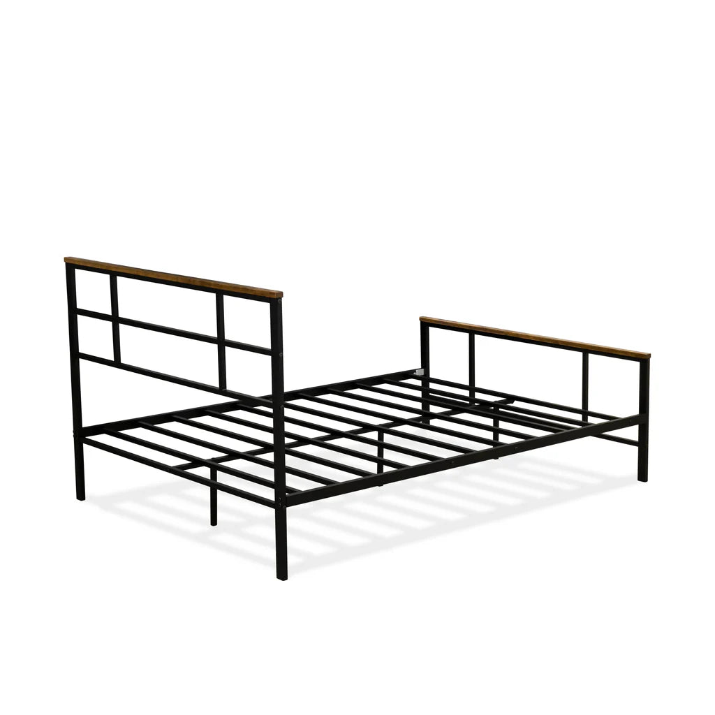 Ingram Full Size Bed with 7 Metal Legs - Lavish Bed in Powder Coating Black Color