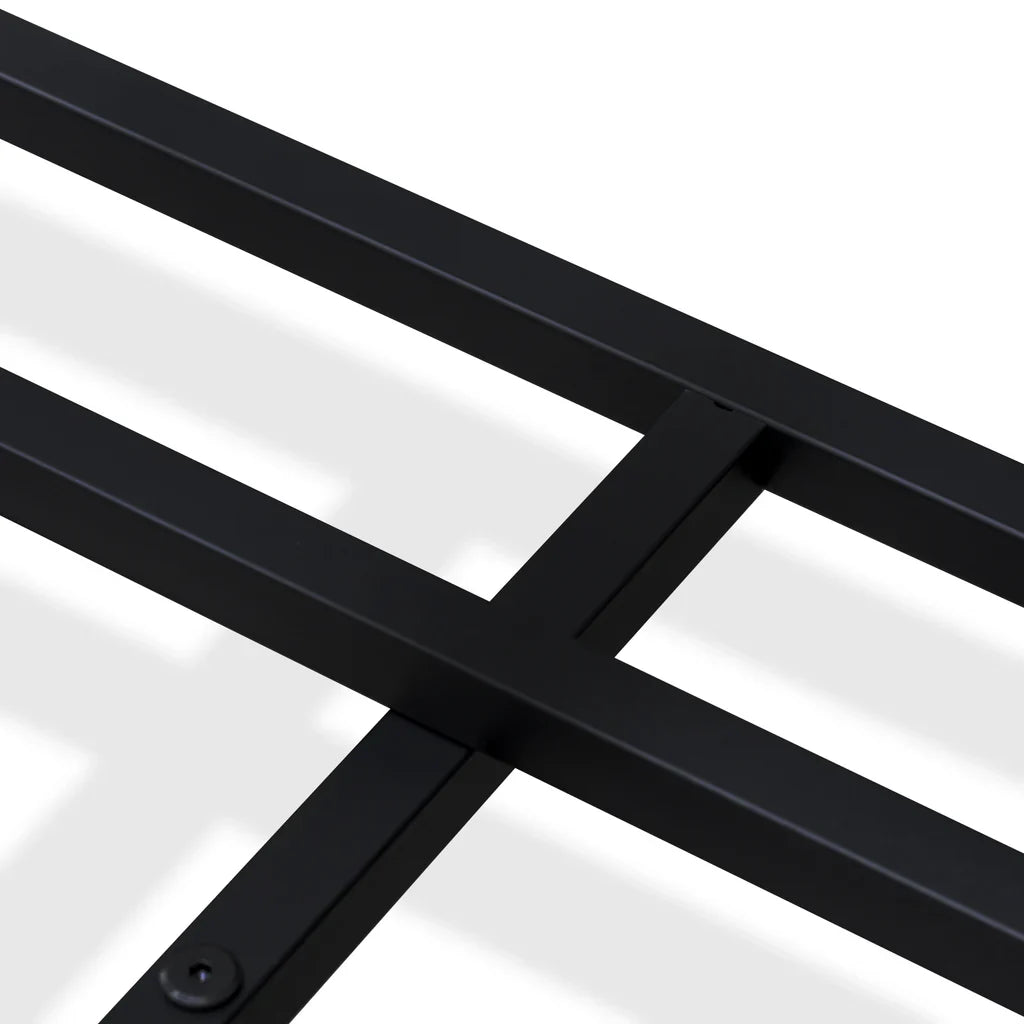 Roldan Ingram Collection Full Size Black Bed  Powder Coated Metal Frame with 7 Legs