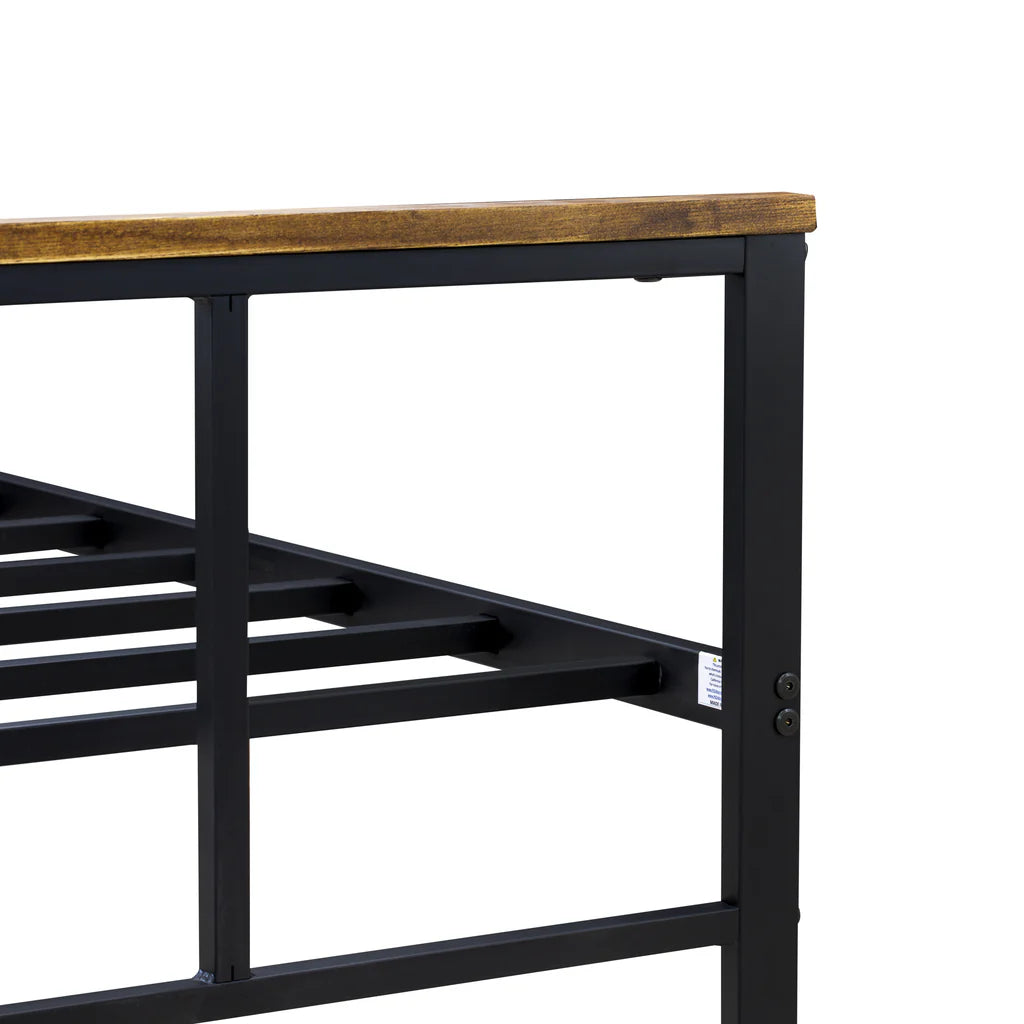 Ingram Full Size Bed with 7 Metal Legs - Lavish Bed in Powder Coating Black Color