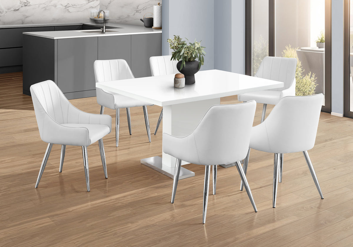 Duo - Dining Table 60" Rectangular Kitchen Dining Room Glossy White Laminate