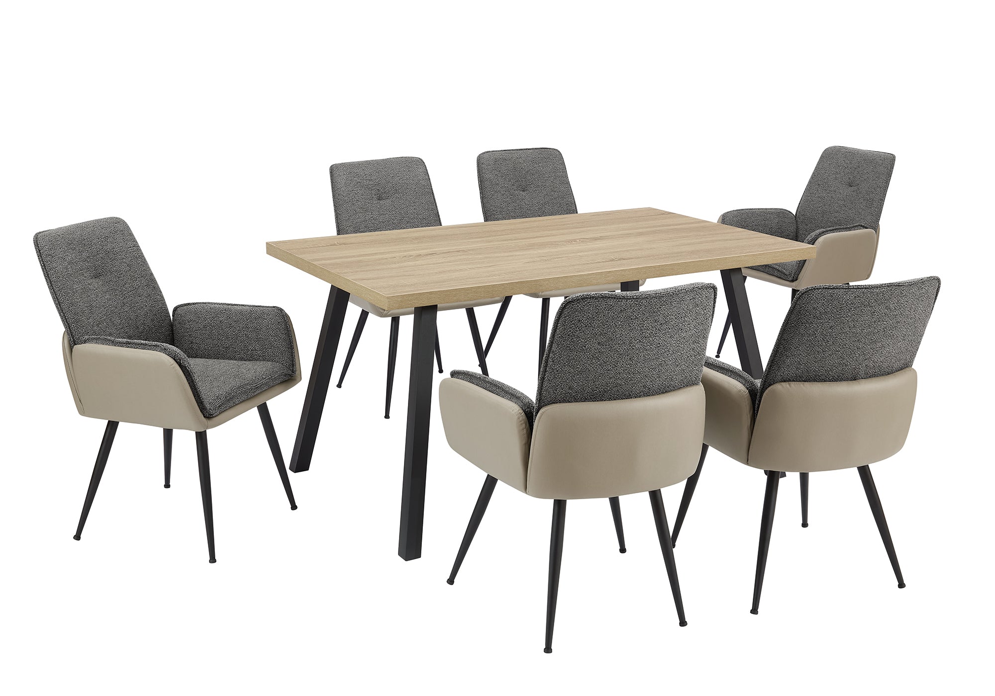 Bowie - Dining Table 60" Rectangular Kitchen Dining Room Brown Laminate Black