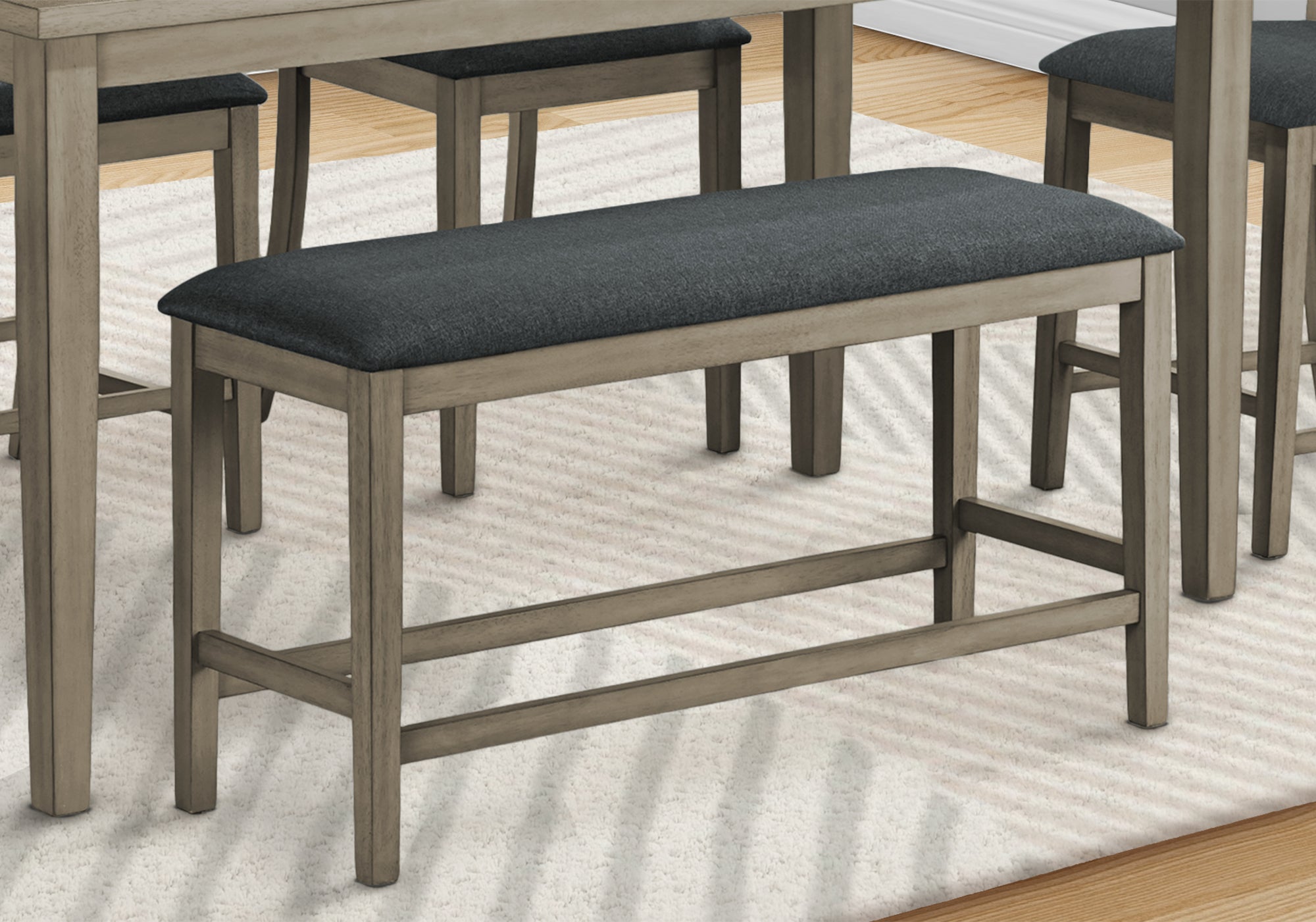 Leopard - Bench 42" Rectangular Dining Room Kitchen Upholstered Wood Transitional