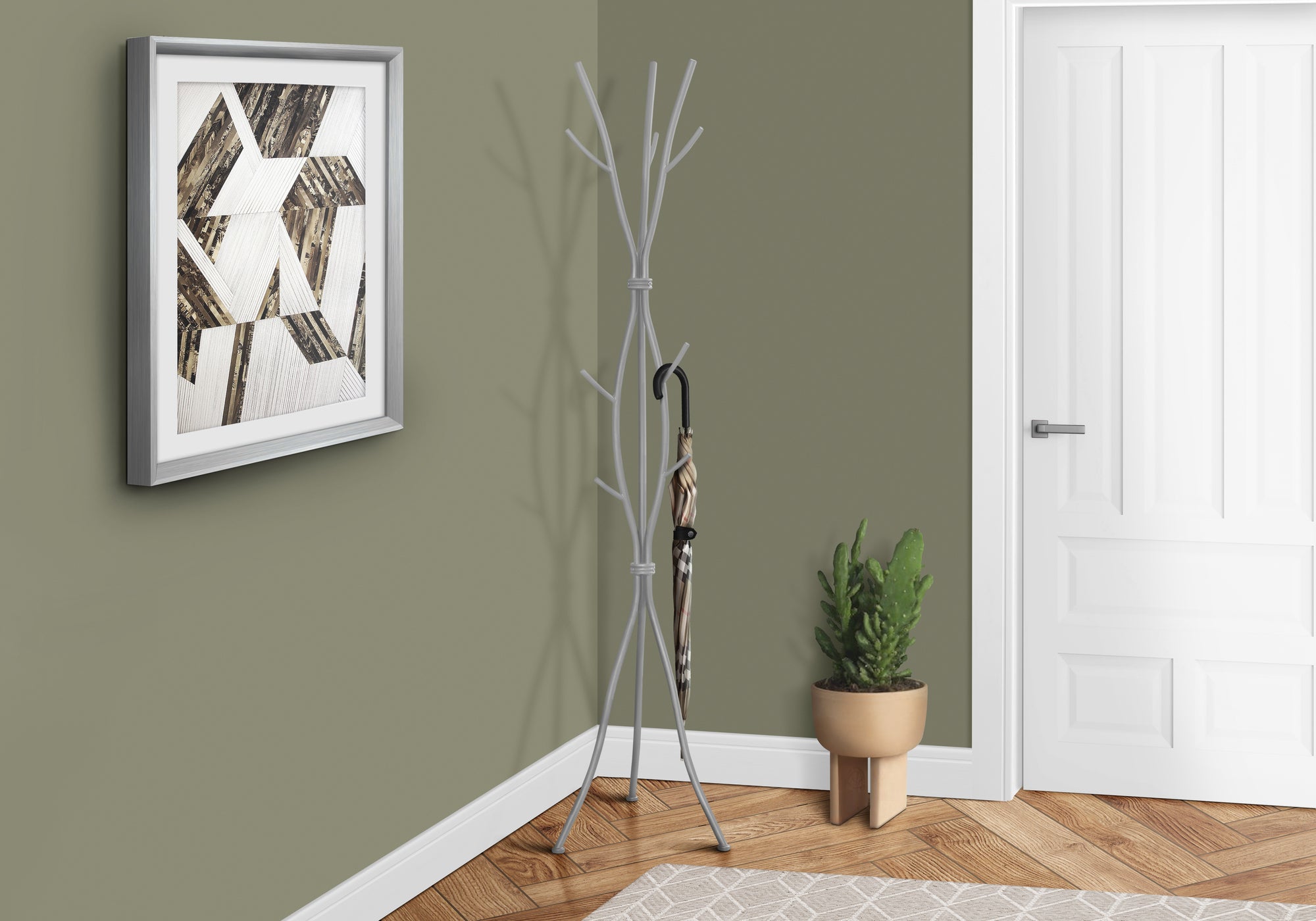 Frank - Coat Rack Hall Tree 11 Hooks Entryway 74"H Bedroom Grey