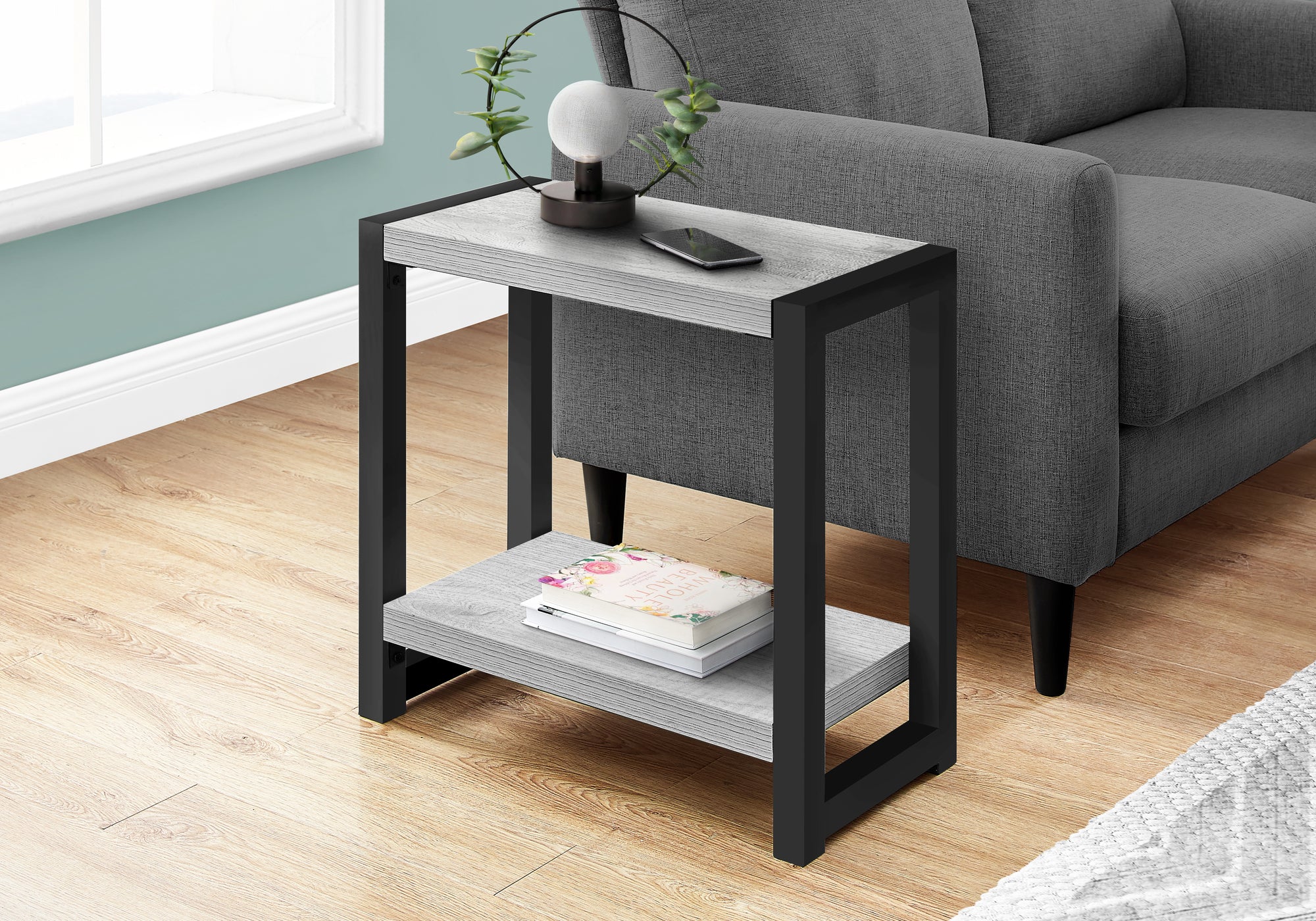 Caterina - Accent Table Side End Narrow Small 2 Tier Living Room