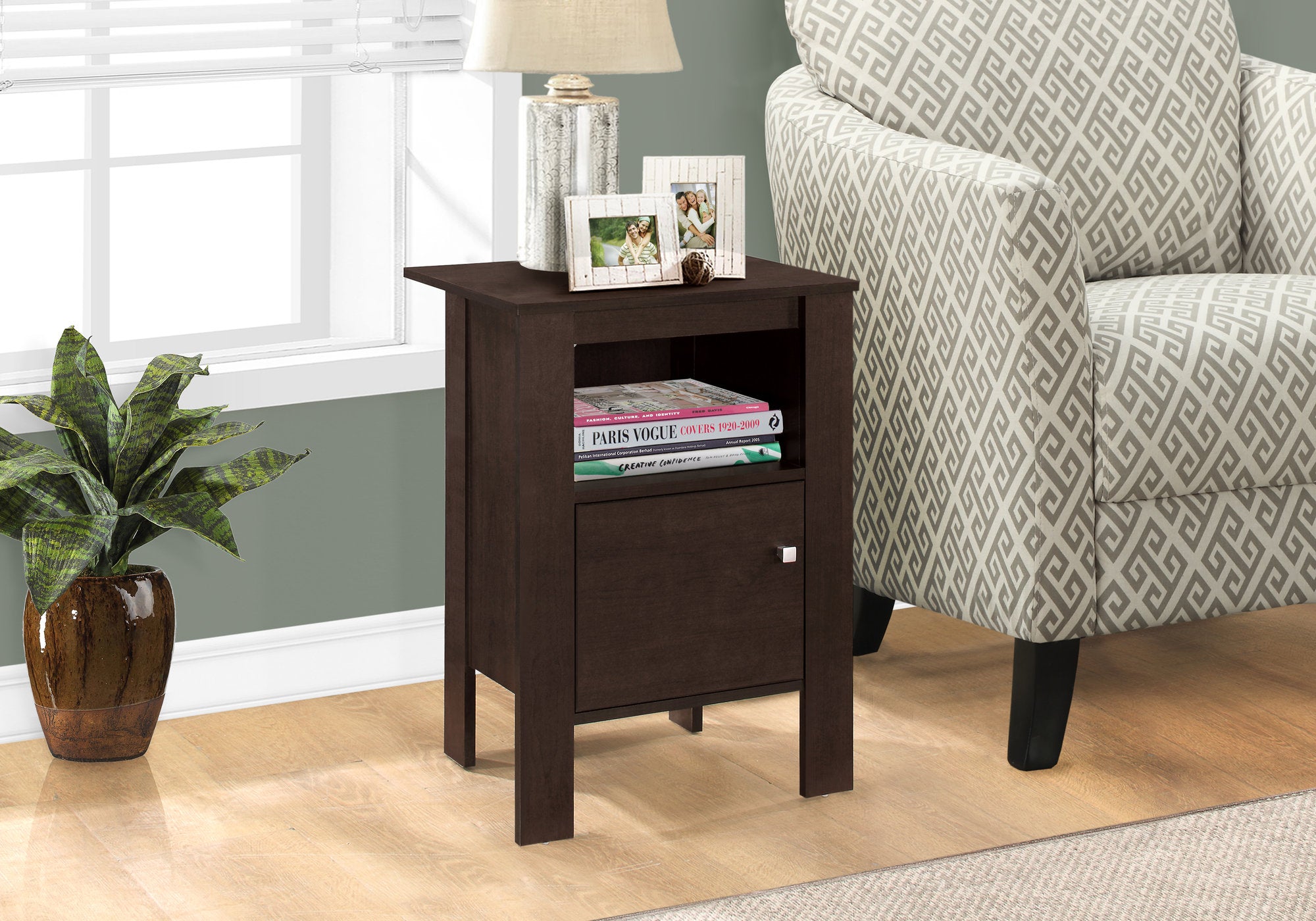 Polaris - Accent Table Side End Nightstand Lamp Storage Living Room Bedroom