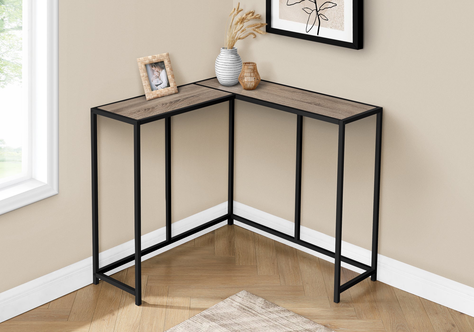 Edwin - Accent Table Console Entryway Narrow Corner Living Room Bedroom Brown