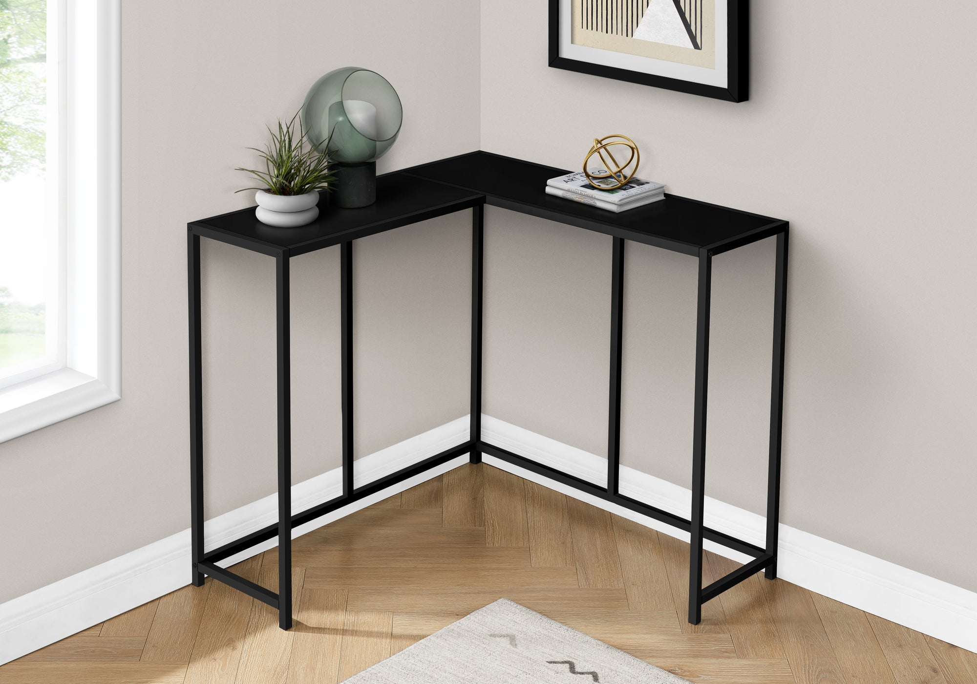 Fairfield - Accent Table Console Entryway Narrow Corner Living Room Bedroom Black