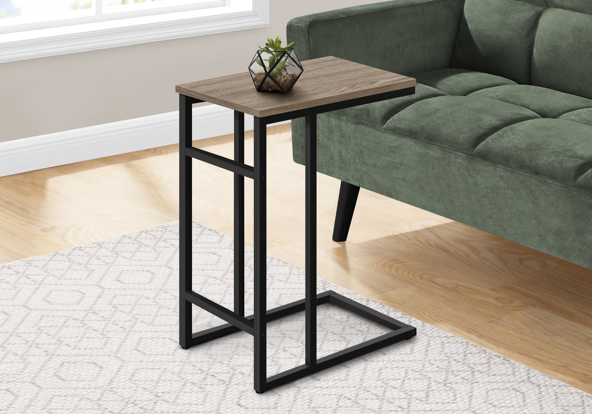 Bianchi - Accent Table C-shaped End Side Snack Living Room Bedroom Brown