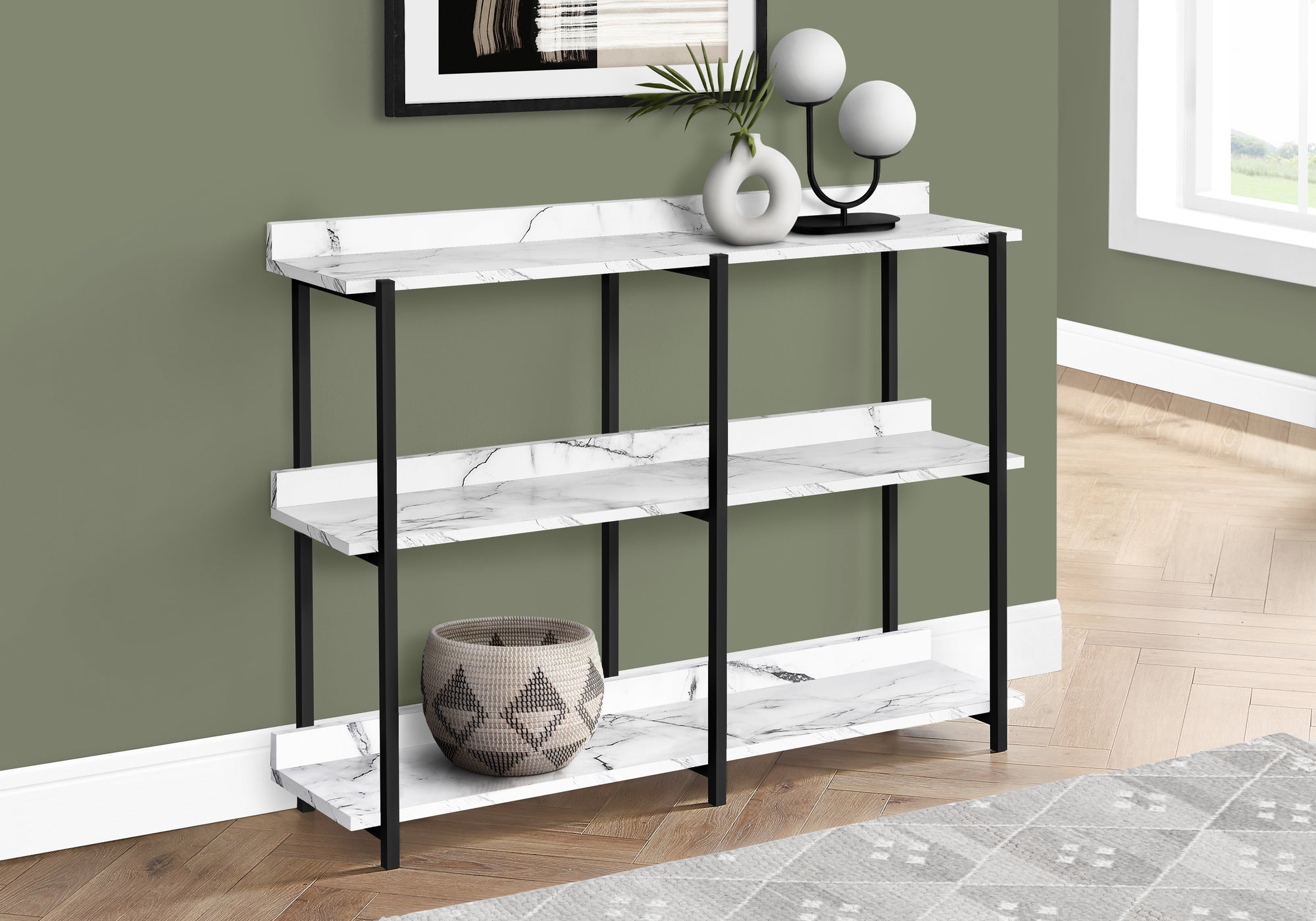 Brass - Accent Table Console Entryway Narrow Sofa Living Room Bedroom White