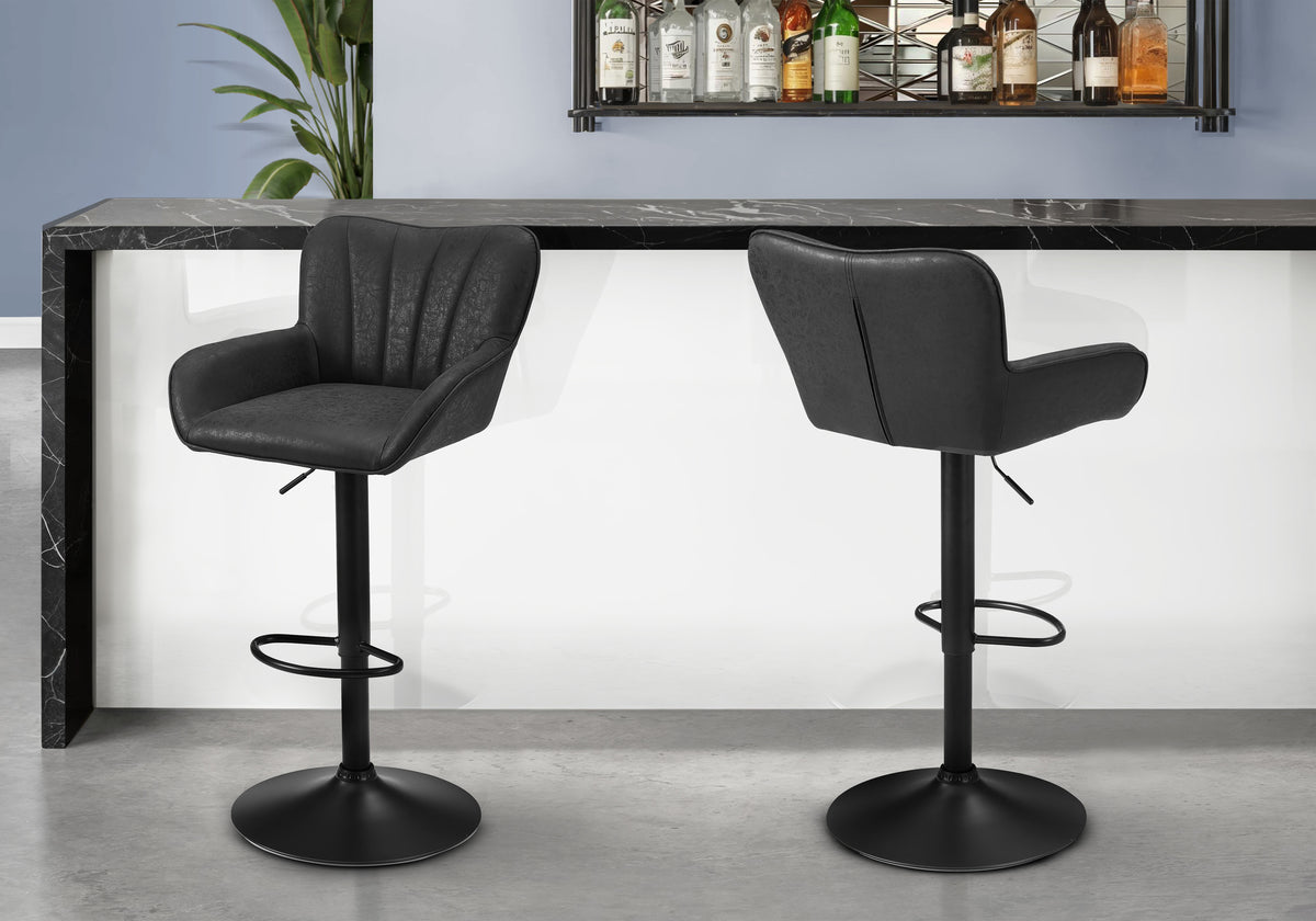 Boomer - Barstool Set Of 2 Swivel Adjustable Bar Height Counter Height