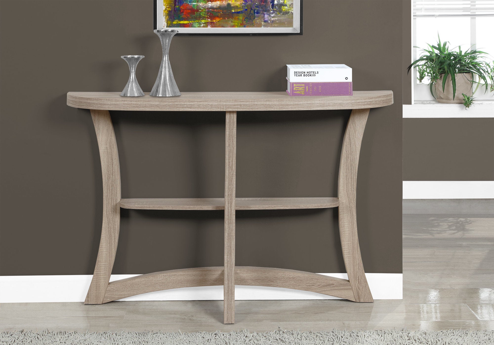 Serafima - Accent Table Console Entryway Narrow Sofa Living Room Bedroom Brown