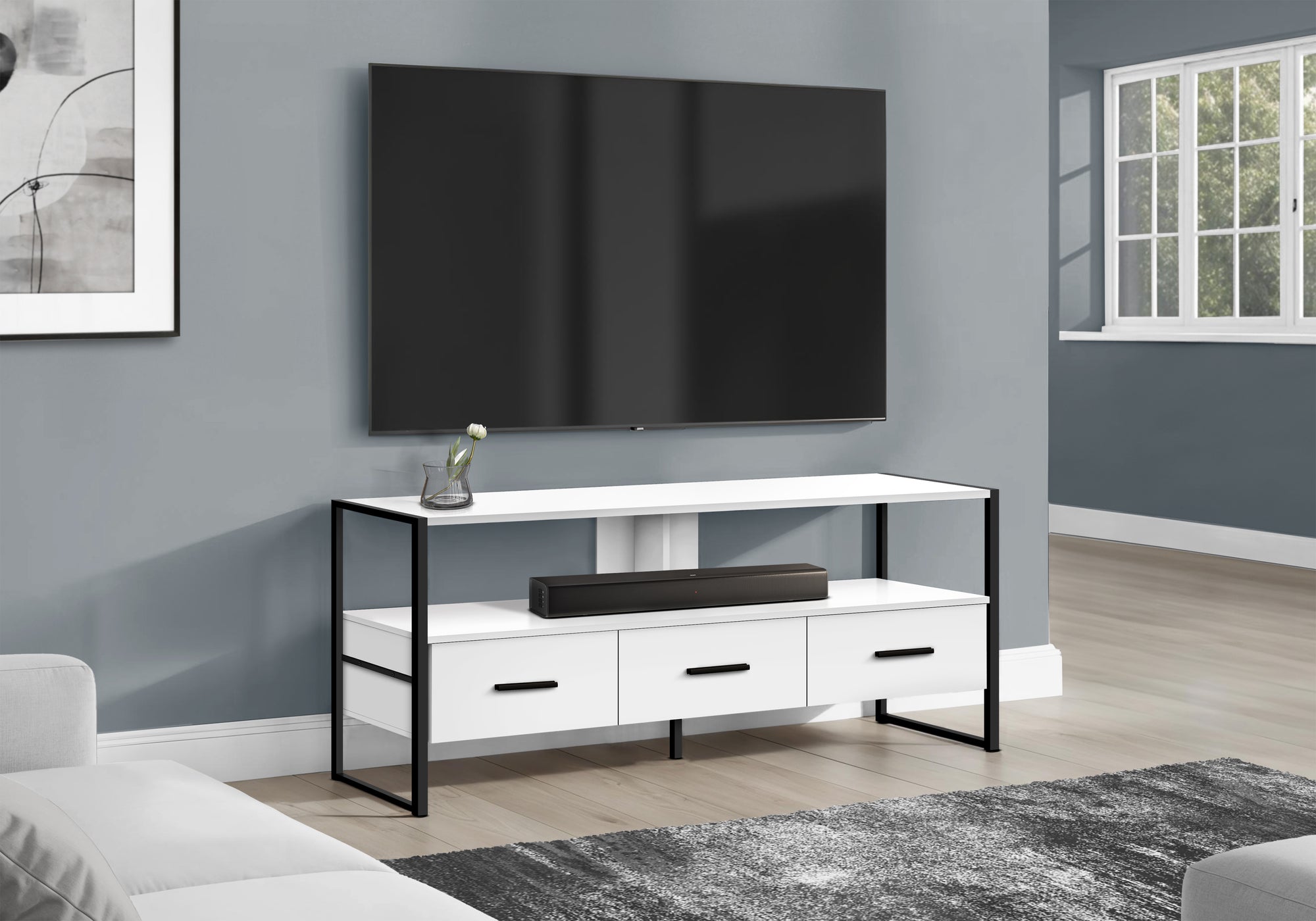 Goodwin - Tv Stand 48 Inch Console Media Entertainment Center Storage Drawers