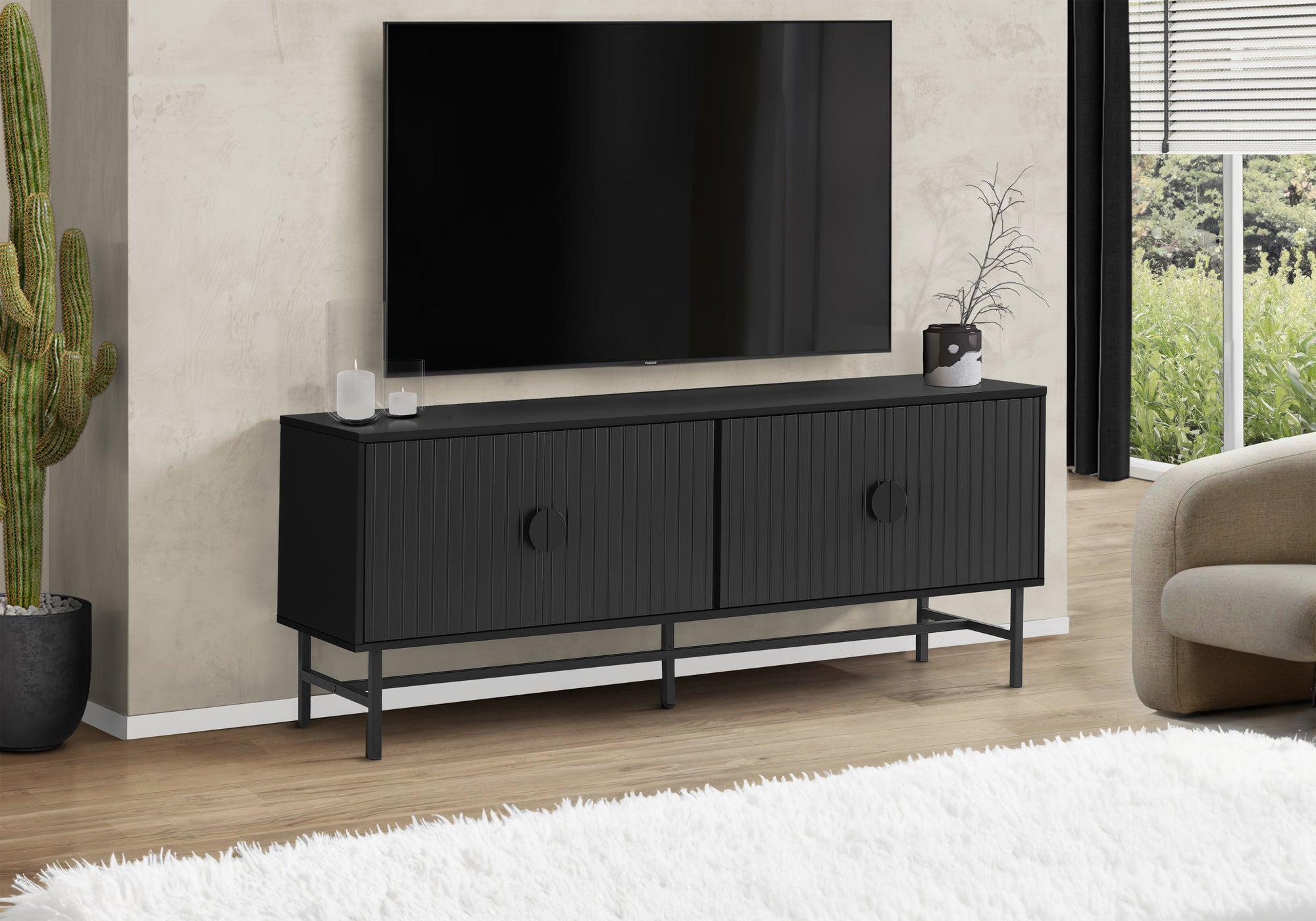 Charlemagne - Tv Stand 60 Inch Console Media Entertainment Center Storage Cabinet