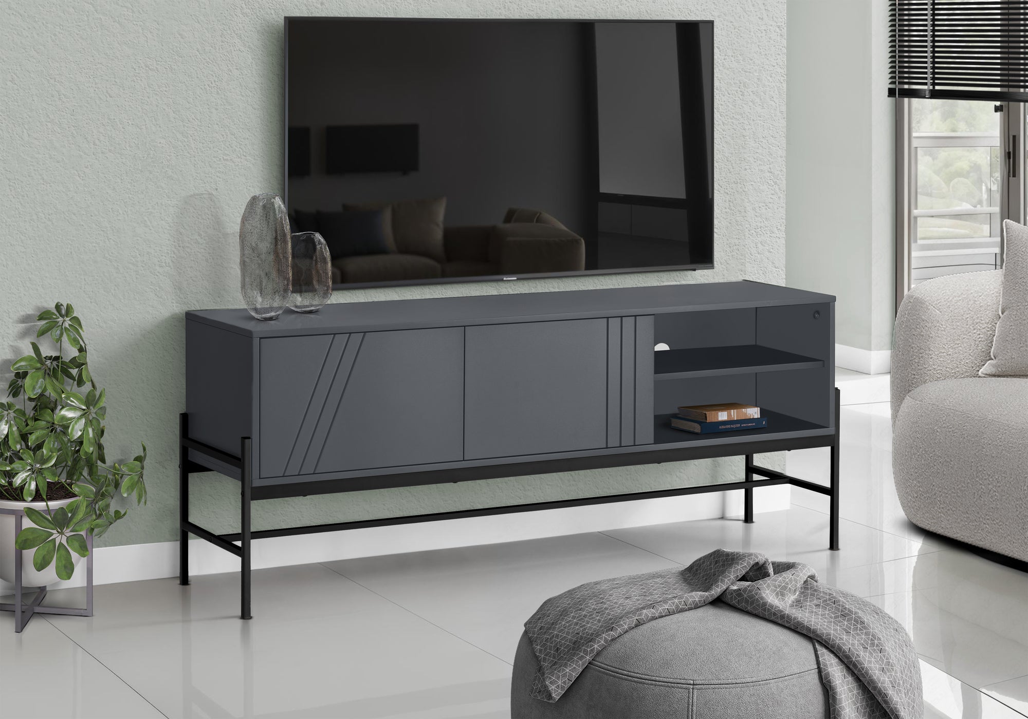 Luminescence - Tv Stand 60 Inch Console Media Entertainment Center Storage Cabinet