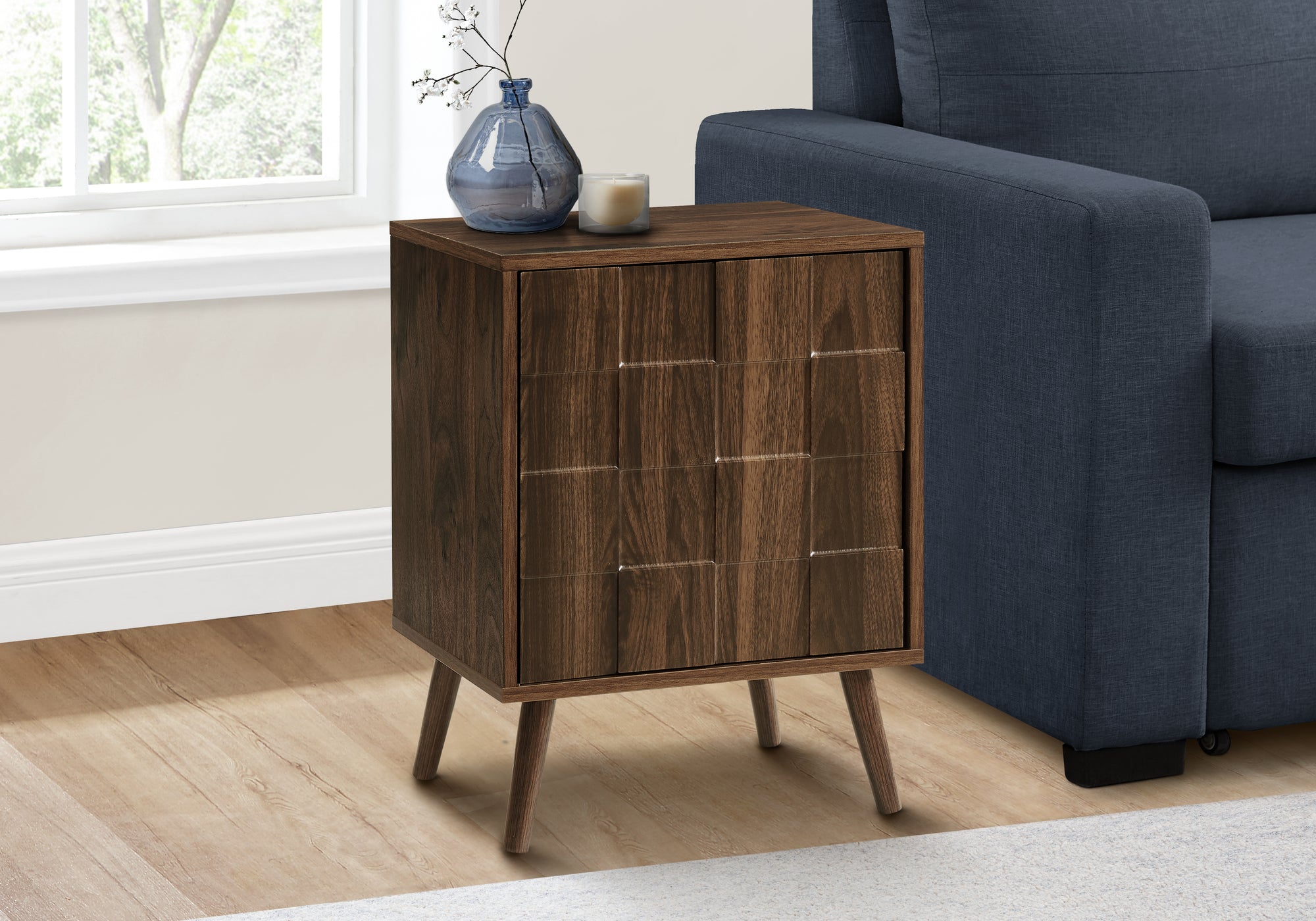 Ainge - Accent Table End Side Table Small Storage Lamp Walnut Laminate