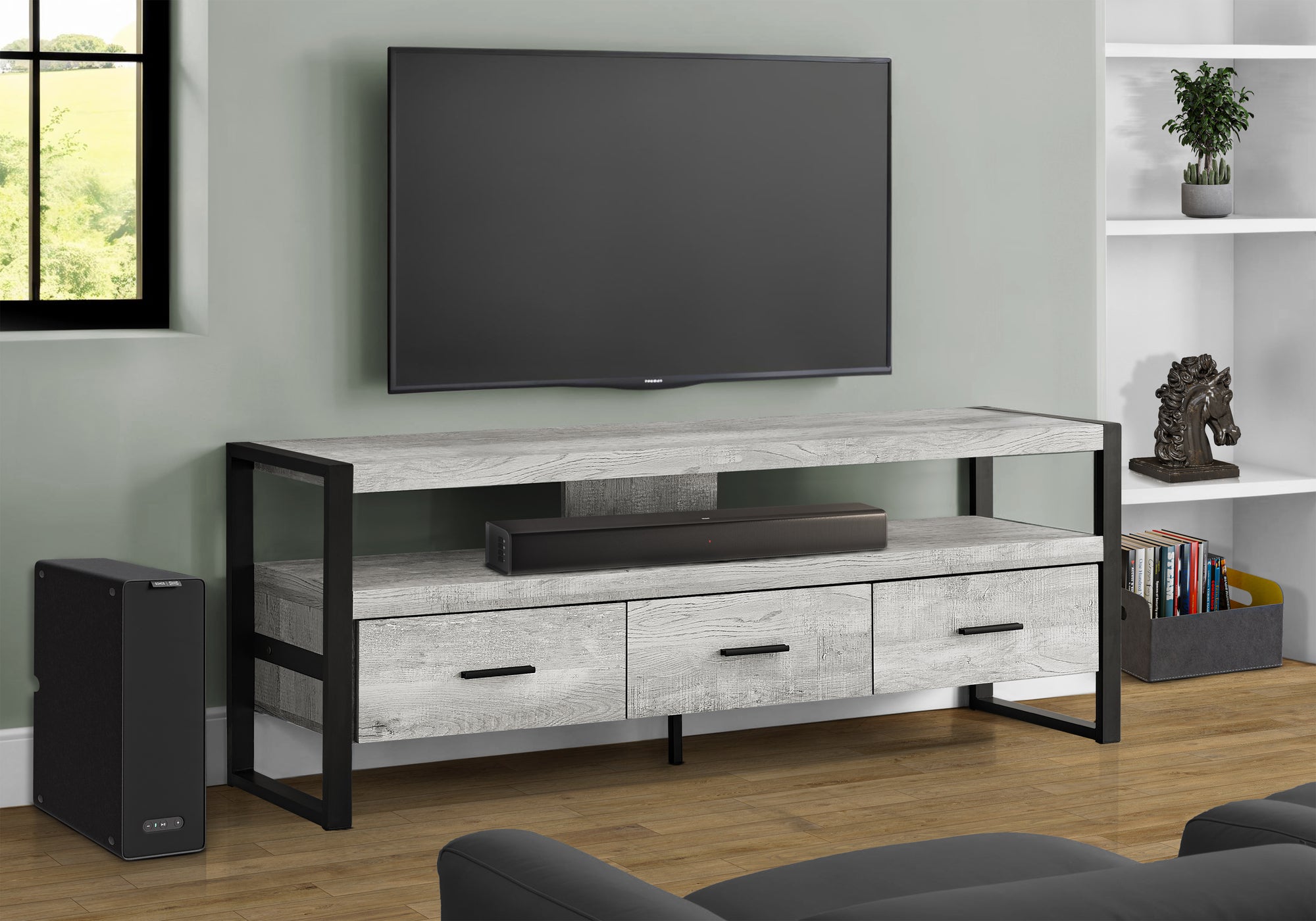 Herald - Tv Stand 60 Inch Console Media Entertainment Center Storage Drawers