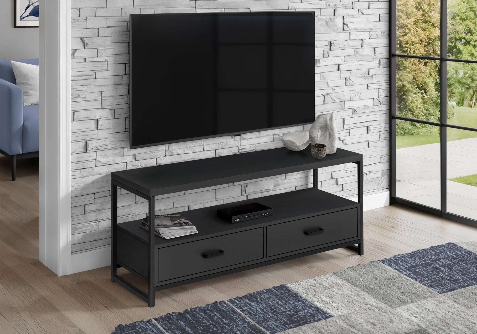 Oreille - Tv Stand 48 Inch Console Media Entertainment Center Storage Drawers