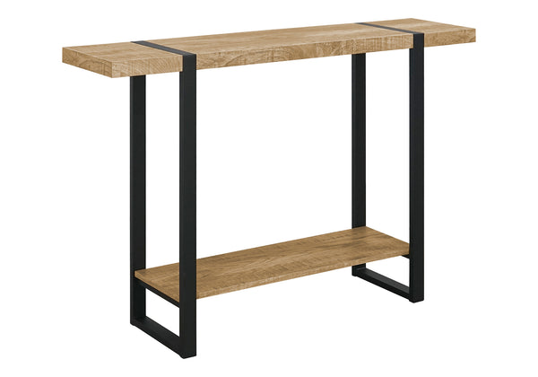 Accent Table, Console, Entryway, Narrow, Sofa, Living Room, Bedroom, Mango Wood-look Laminate, Black Metal, Contemporary, Modern
