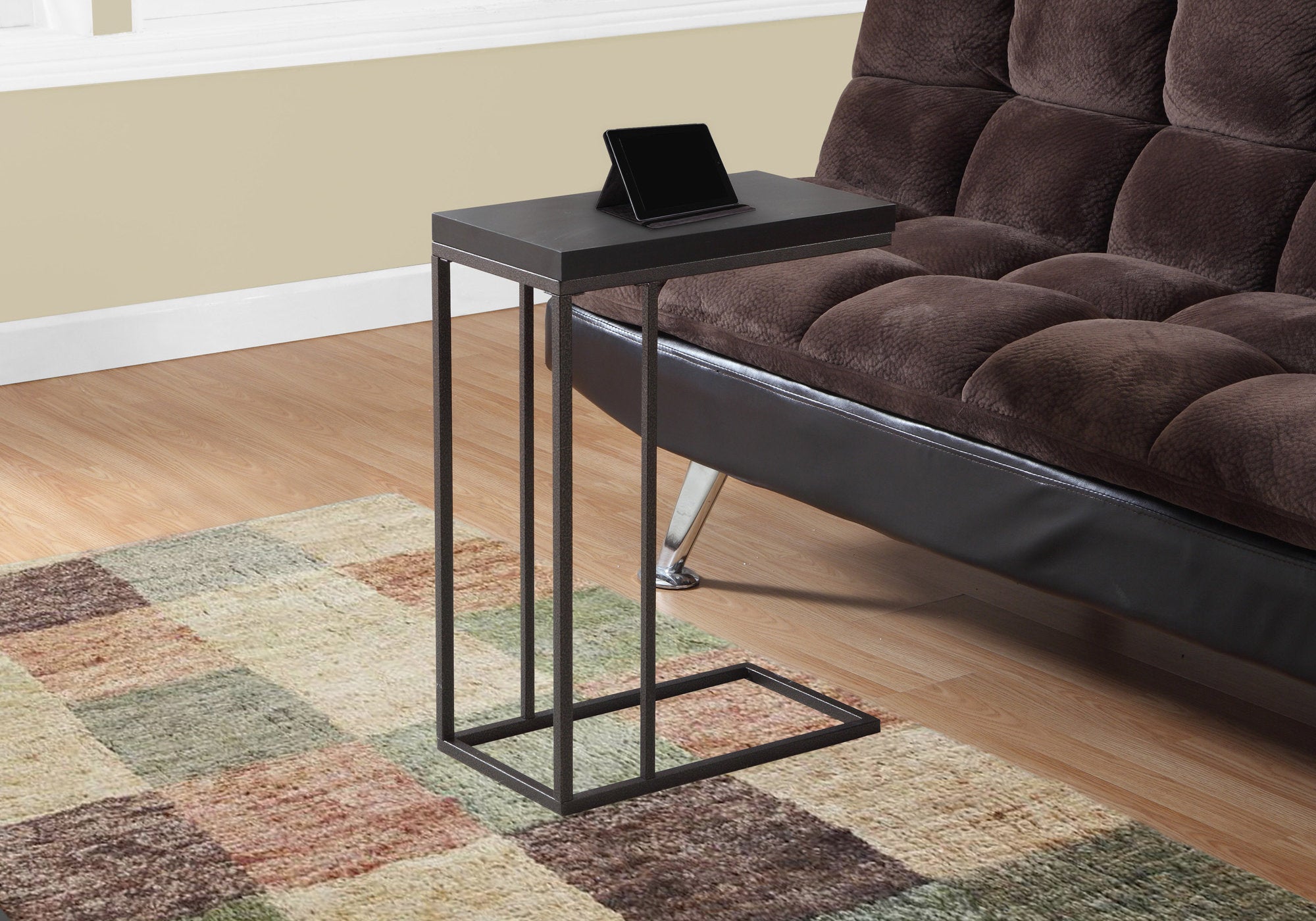 Nikko - Accent Table C-shaped End Side Snack Living Room Bedroom Brown
