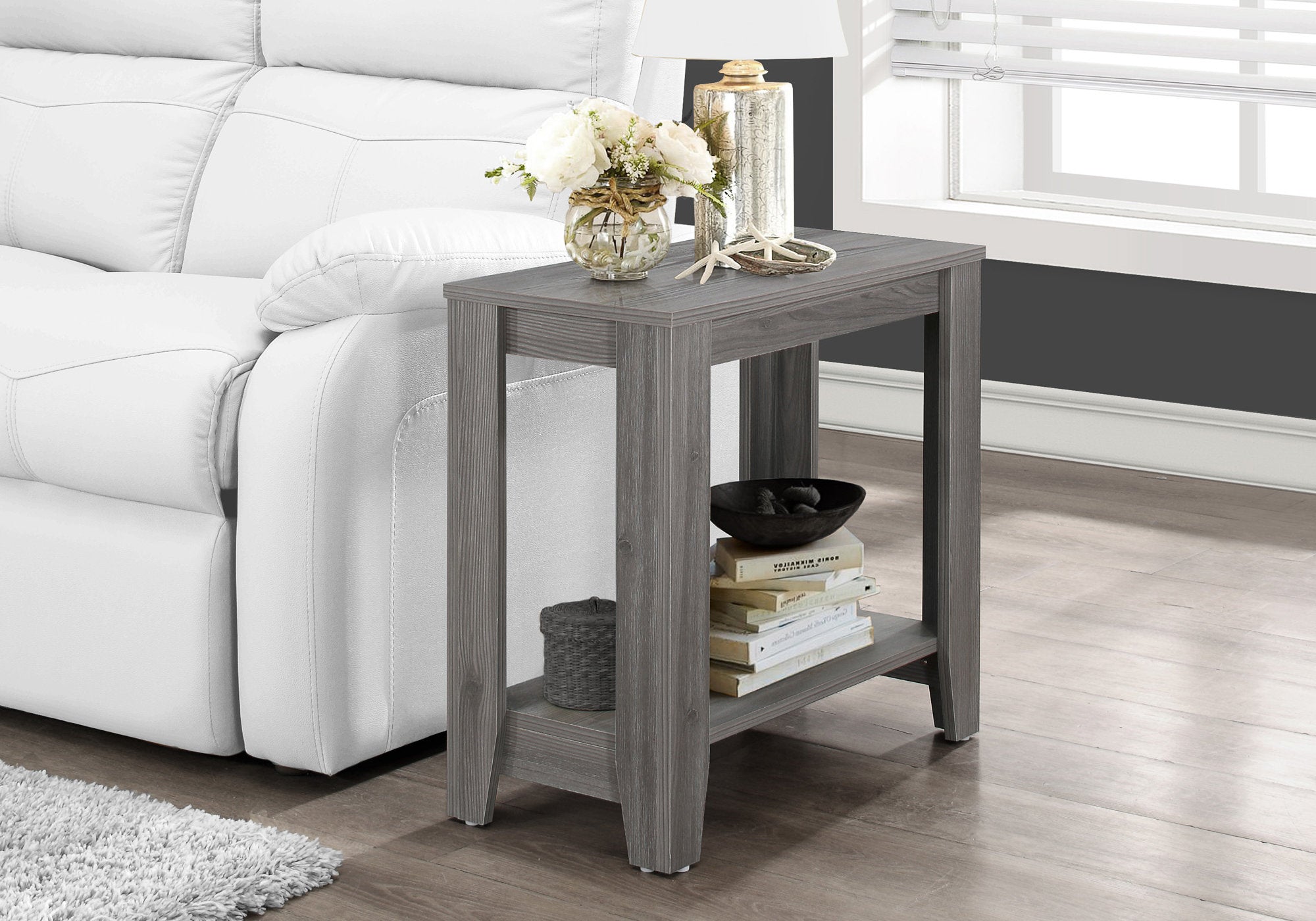 Sugar - Accent Table Side End Nightstand Lamp Living Room Bedroom Grey