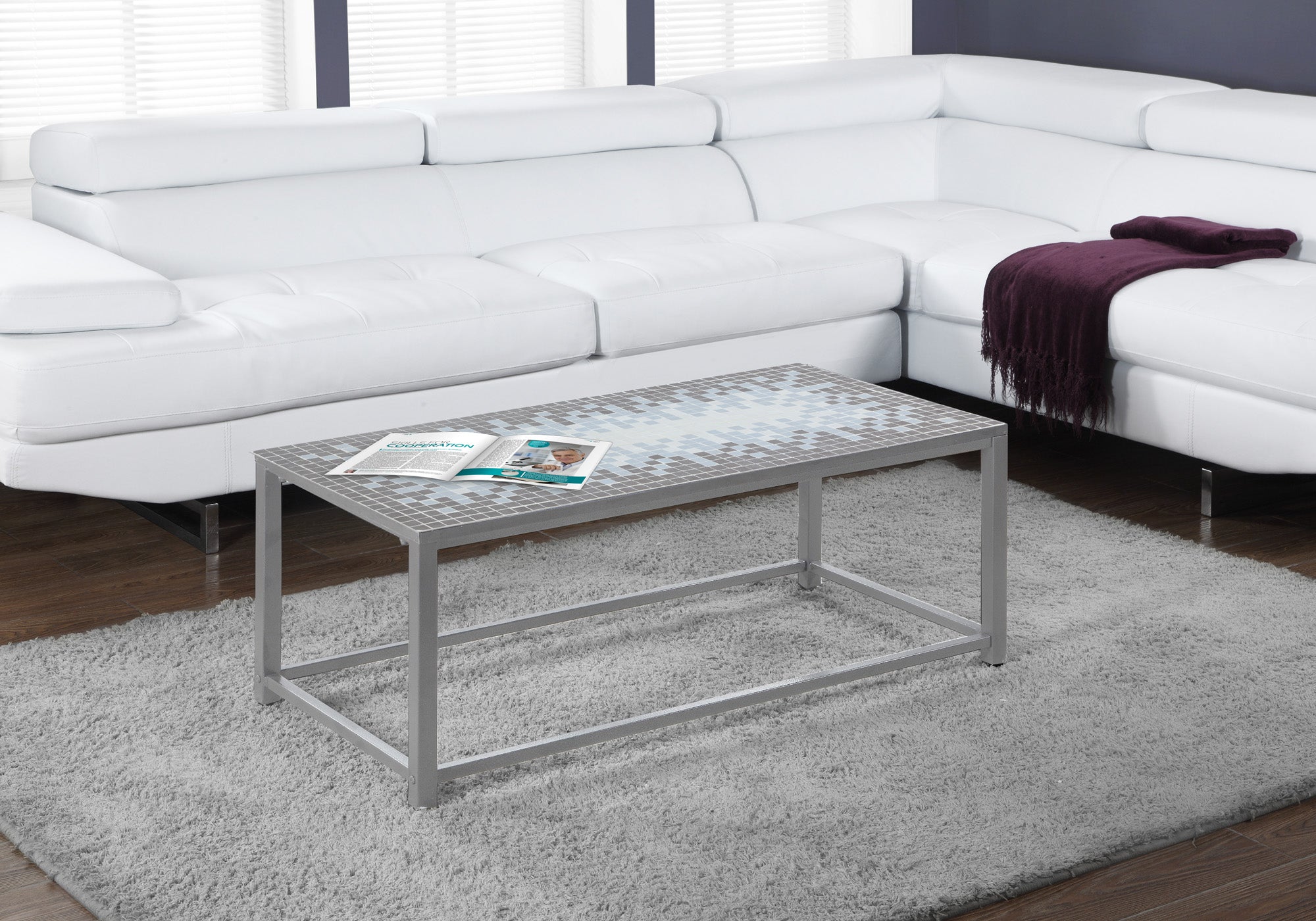 Alinia - Coffee Table Accent Cocktail Rectangular Living Room 42" L Blue