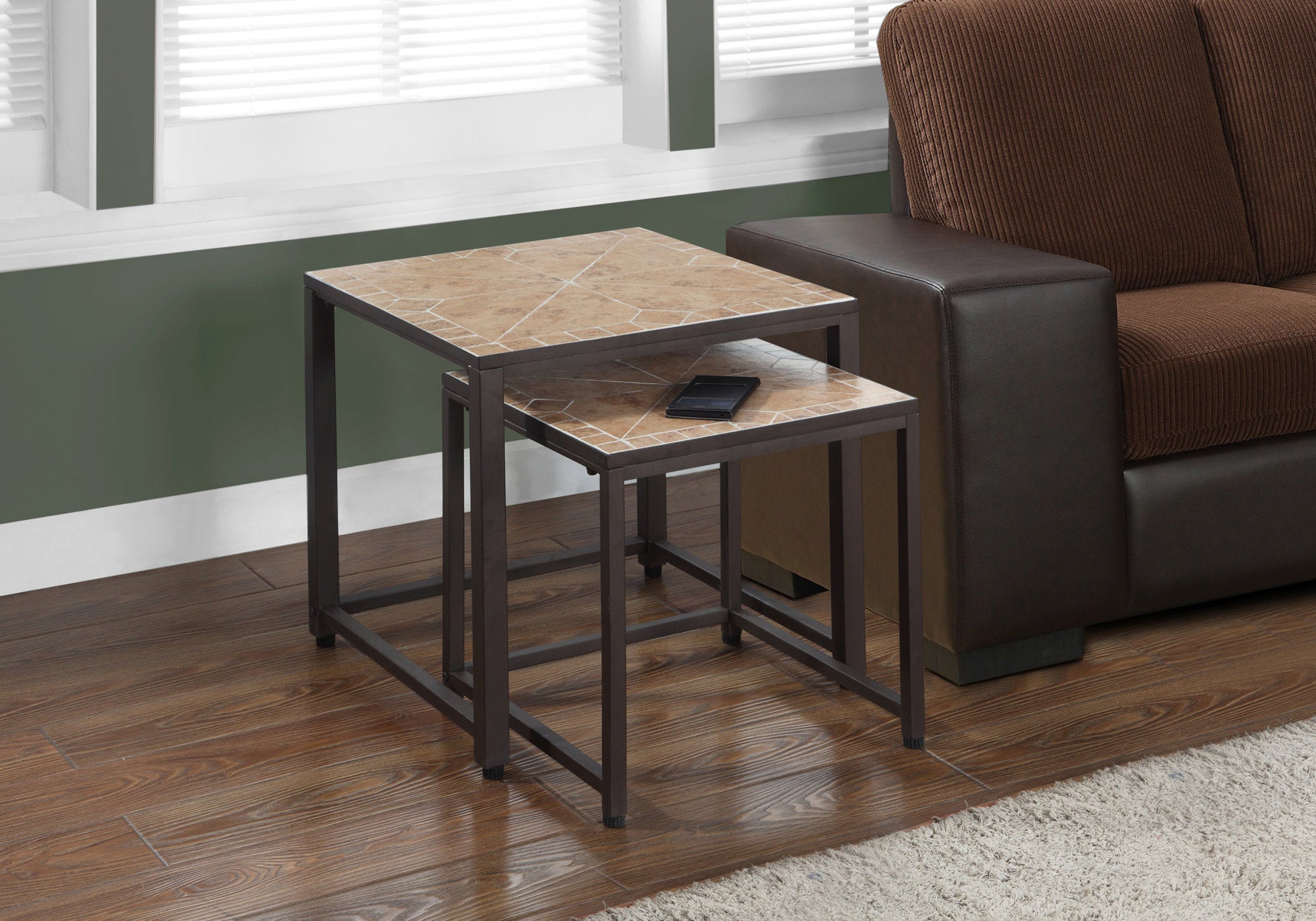 Parkson - Nesting Table Set Of 2 Side End Metal Accent Living