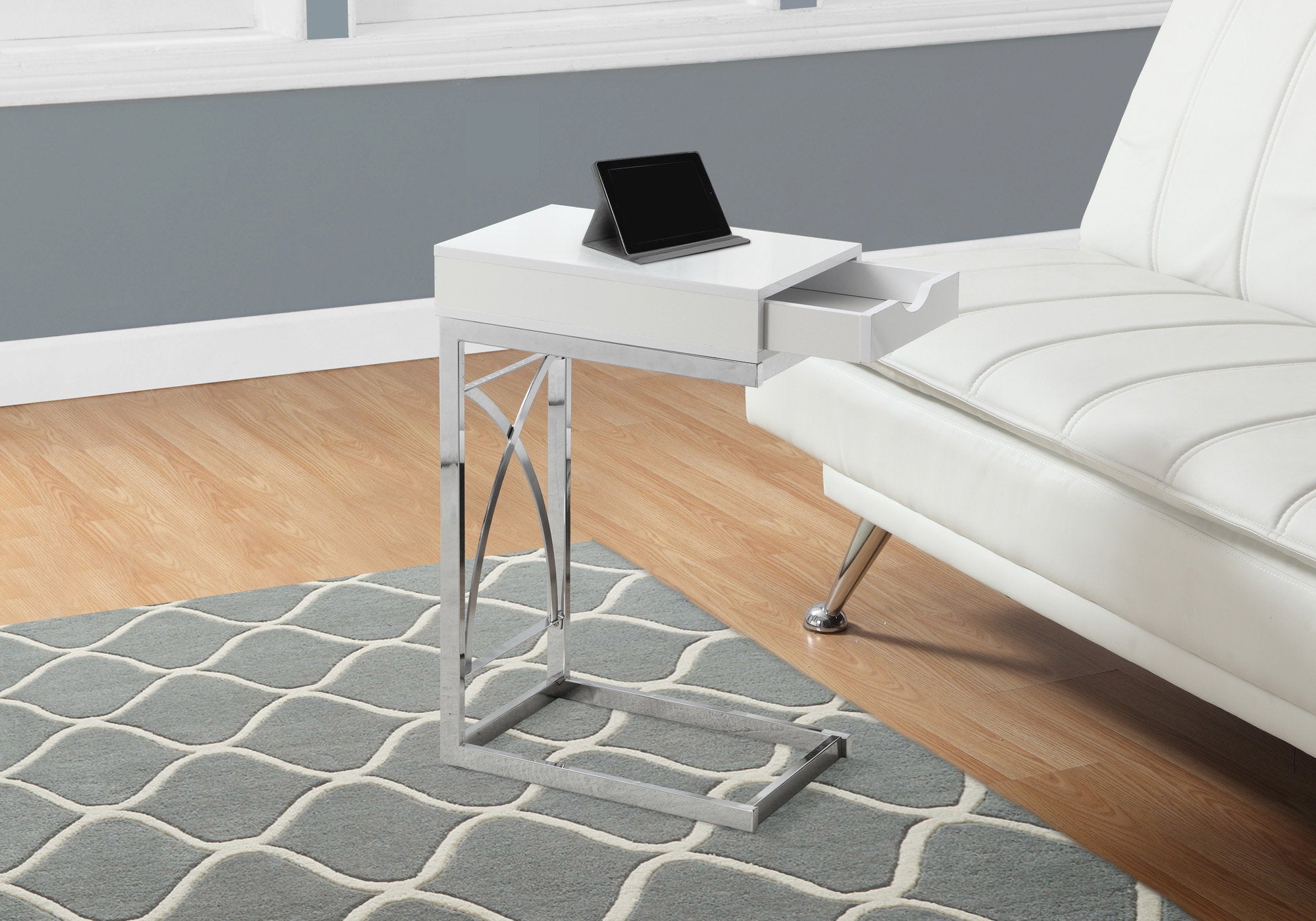 Daylan - Accent Table C-shaped End Side Snack Storage Drawer Living Room