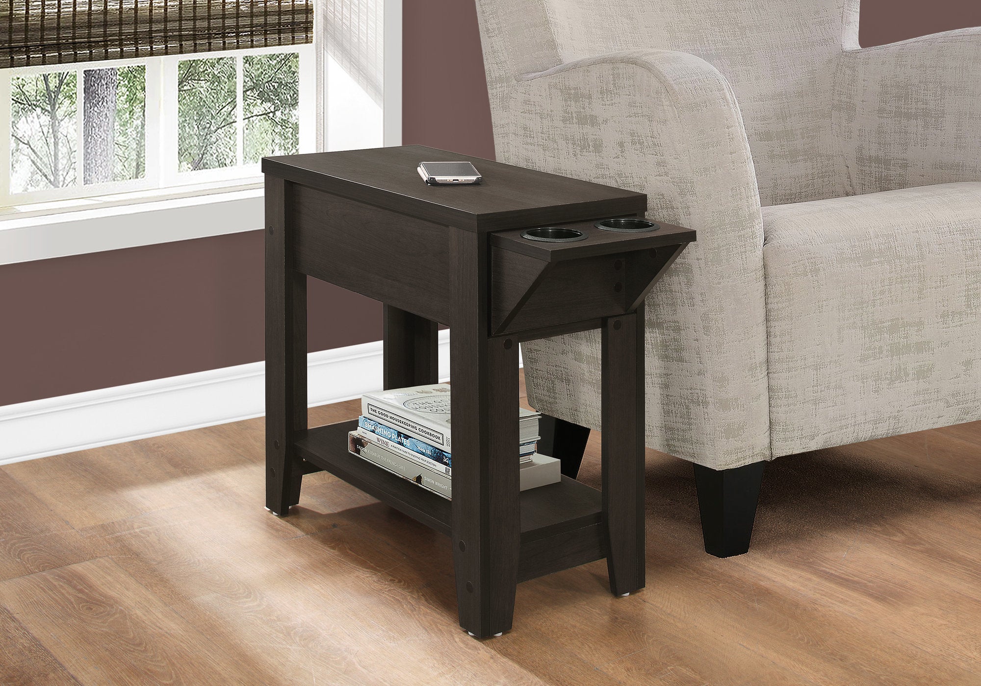 Kirchem - Accent Table Side End Storage Lamp Living Room Bedroom Brown
