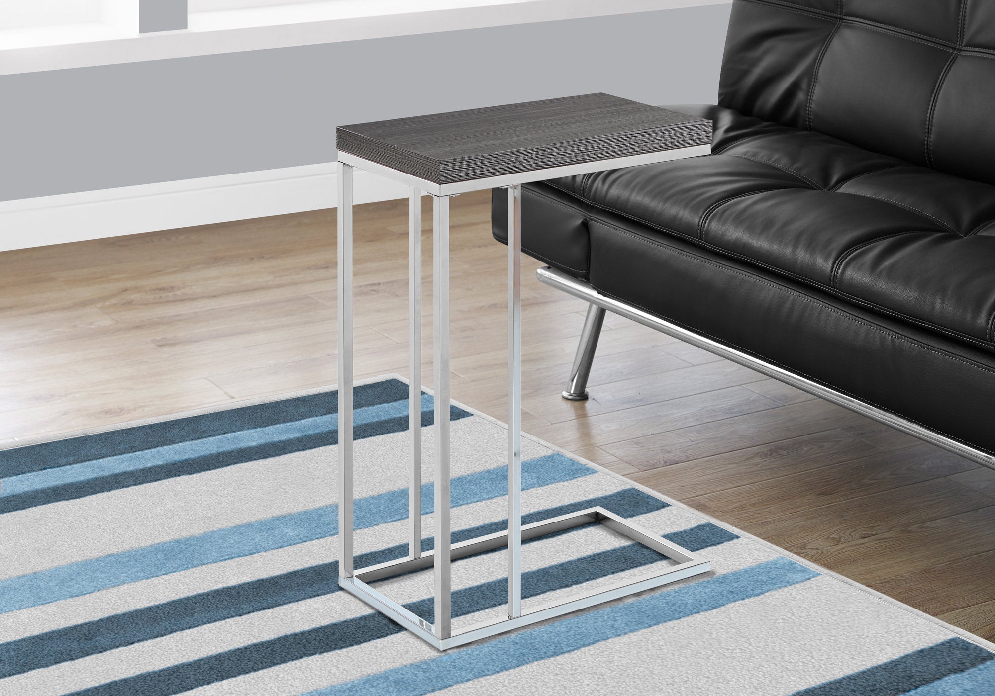 Cayla - Accent Table C-shaped End Side Snack Living Room Bedroom Grey