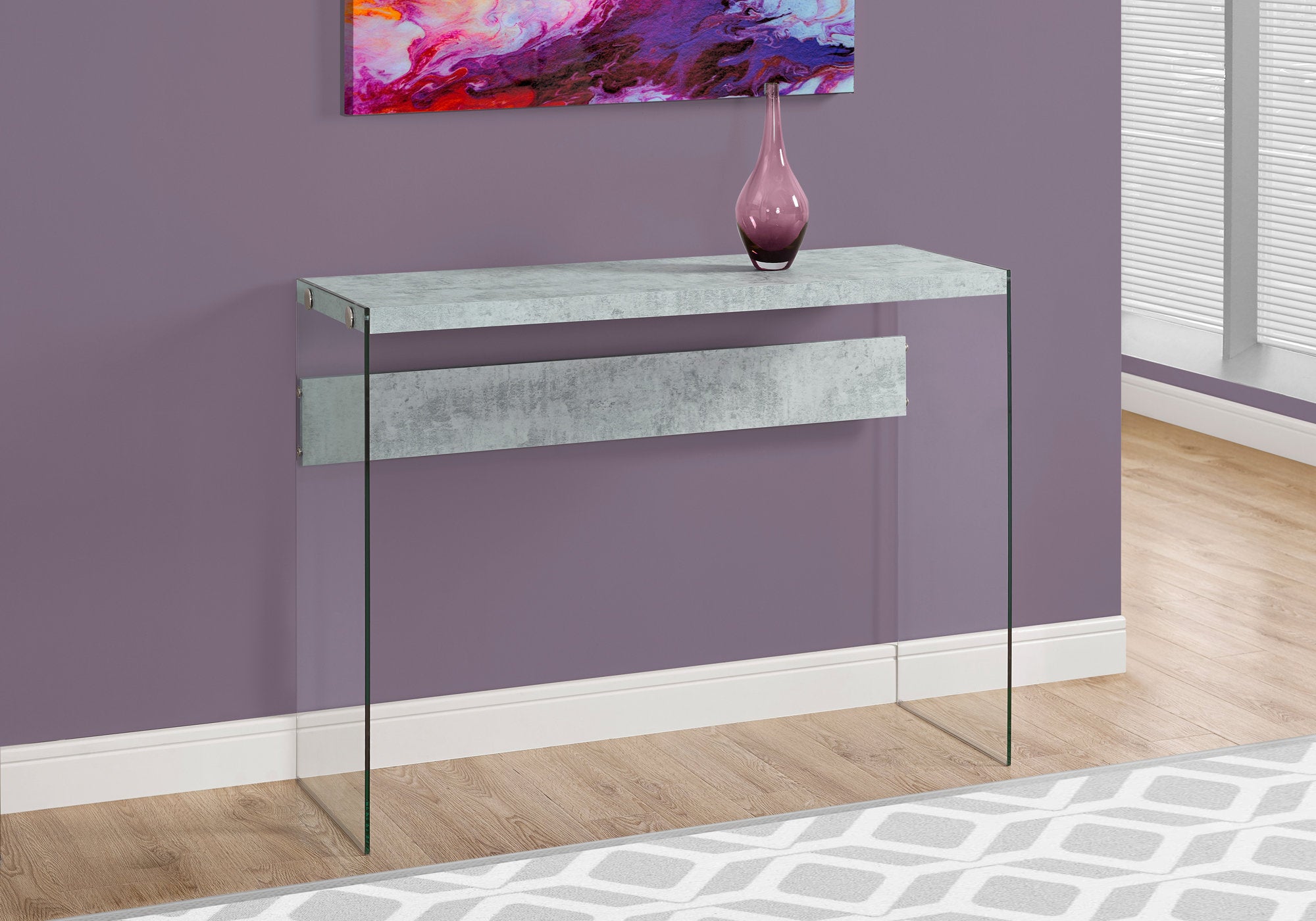 Edna - Accent Table Console Entryway Narrow Sofa Living Room Bedroom Grey