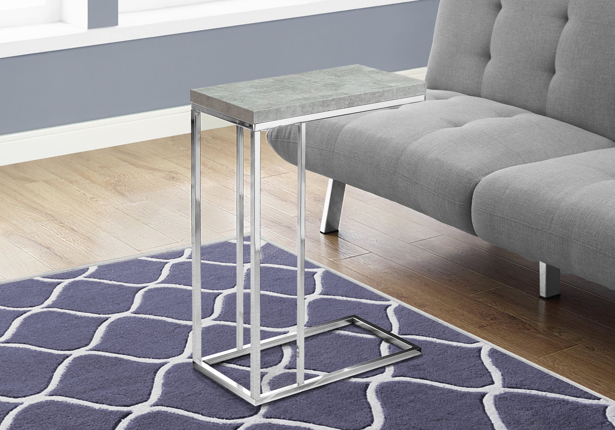 Lexi - Accent Table C-shaped End Side Snack Living Room Bedroom Grey