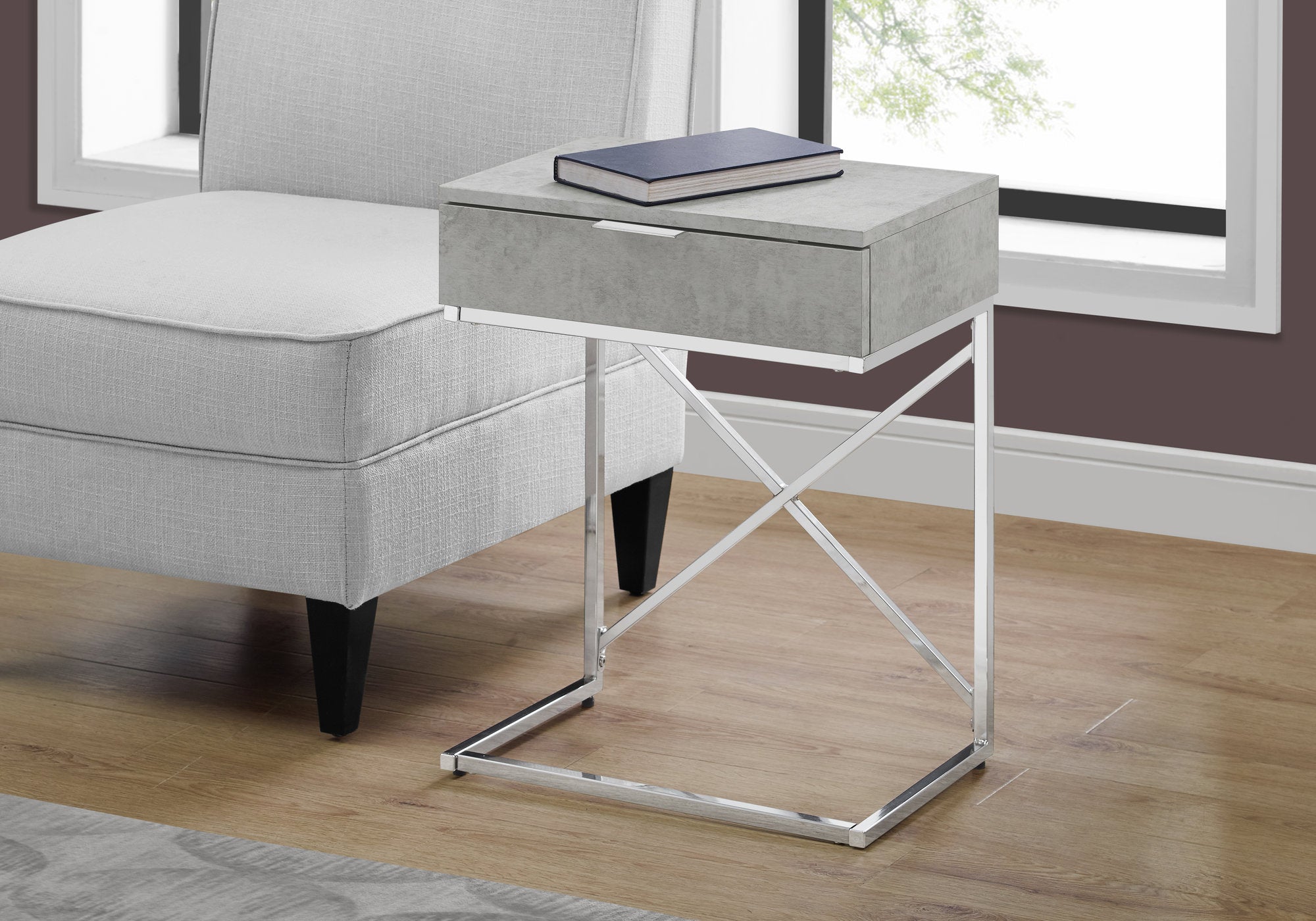 Marya - Accent Table Side End Nightstand Lamp Storage Drawer Living Room