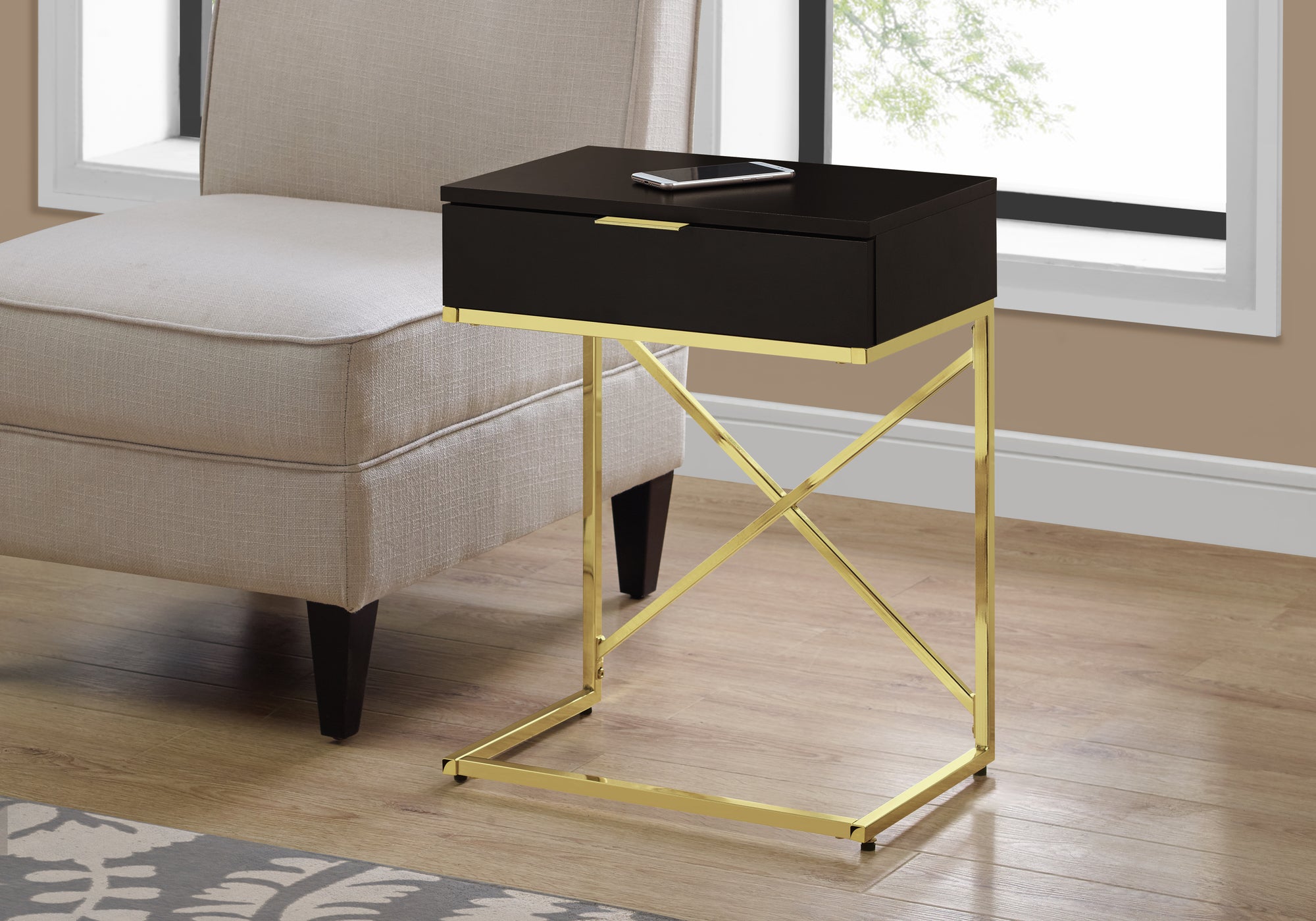 Pandora - Accent Table Side End Nightstand Lamp Storage Drawer Living Room