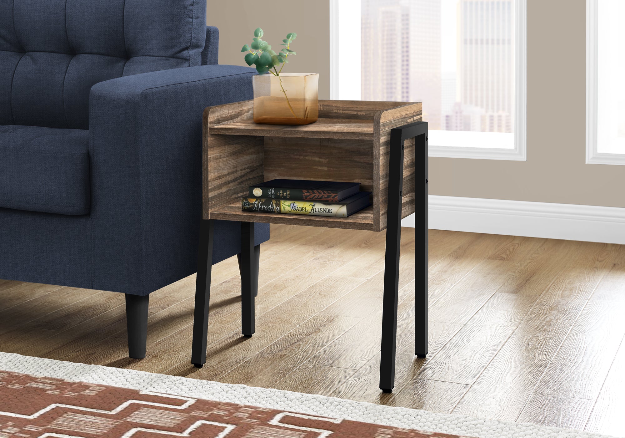 Pascha - Accent Table Side End Nightstand Lamp Living Room Bedroom Brown