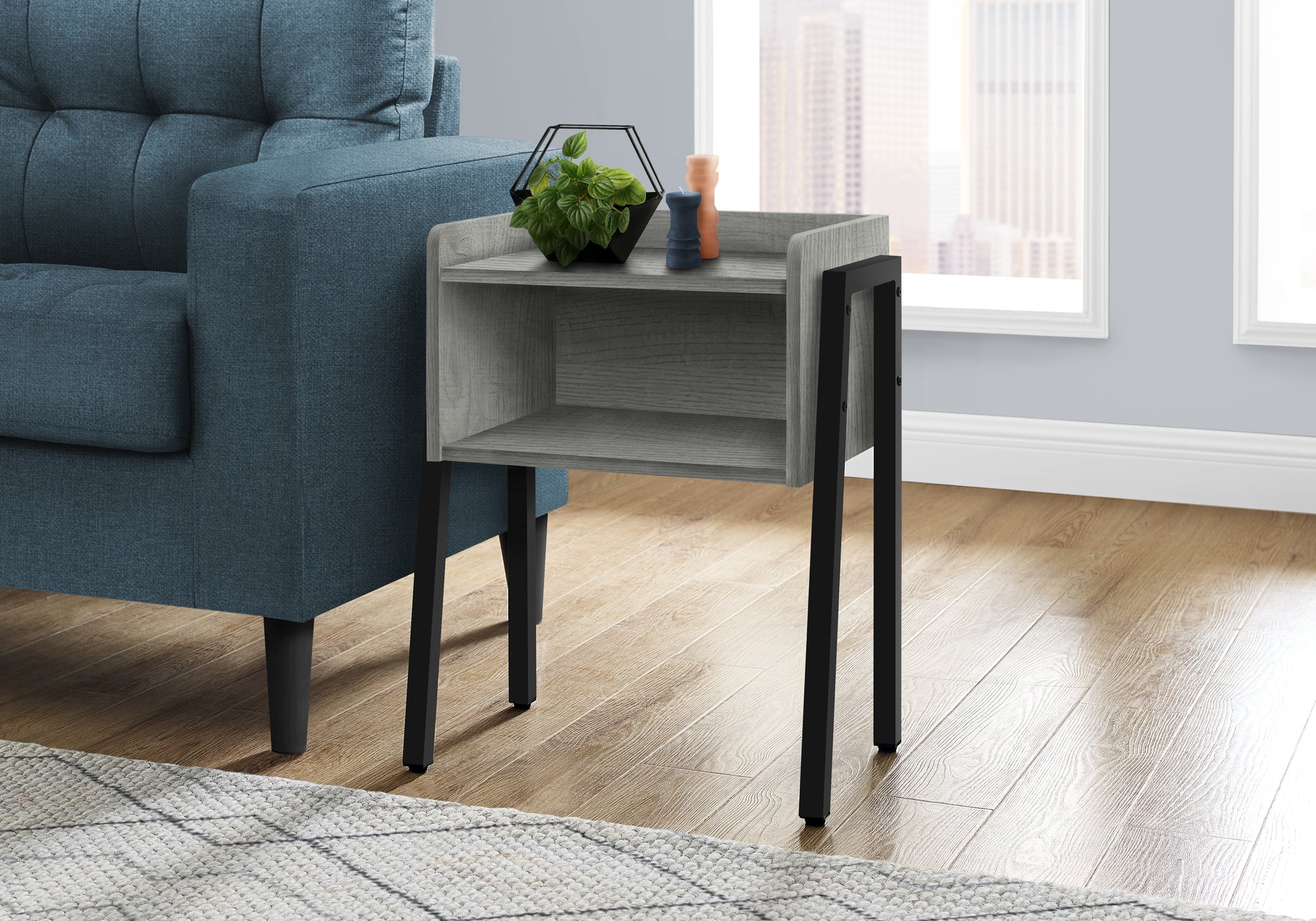 Cyprien - Accent Table Side End Nightstand Lamp Living Room Bedroom Grey
