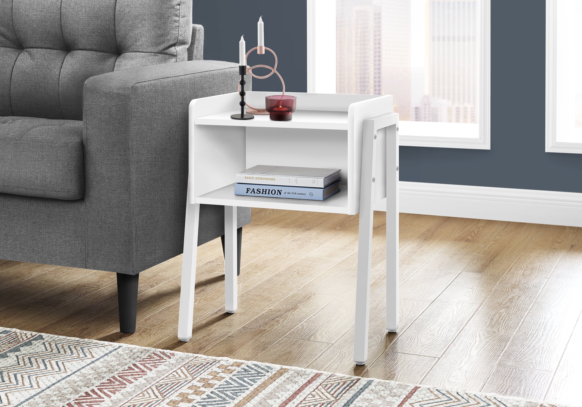 Ariella - Accent Table Side End Nightstand Lamp Living Room Bedroom White