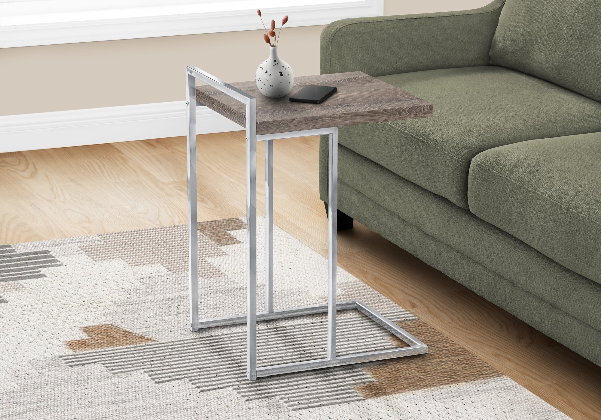 Arpina - Accent Table C-shaped End Side Snack Living Room Bedroom Brown