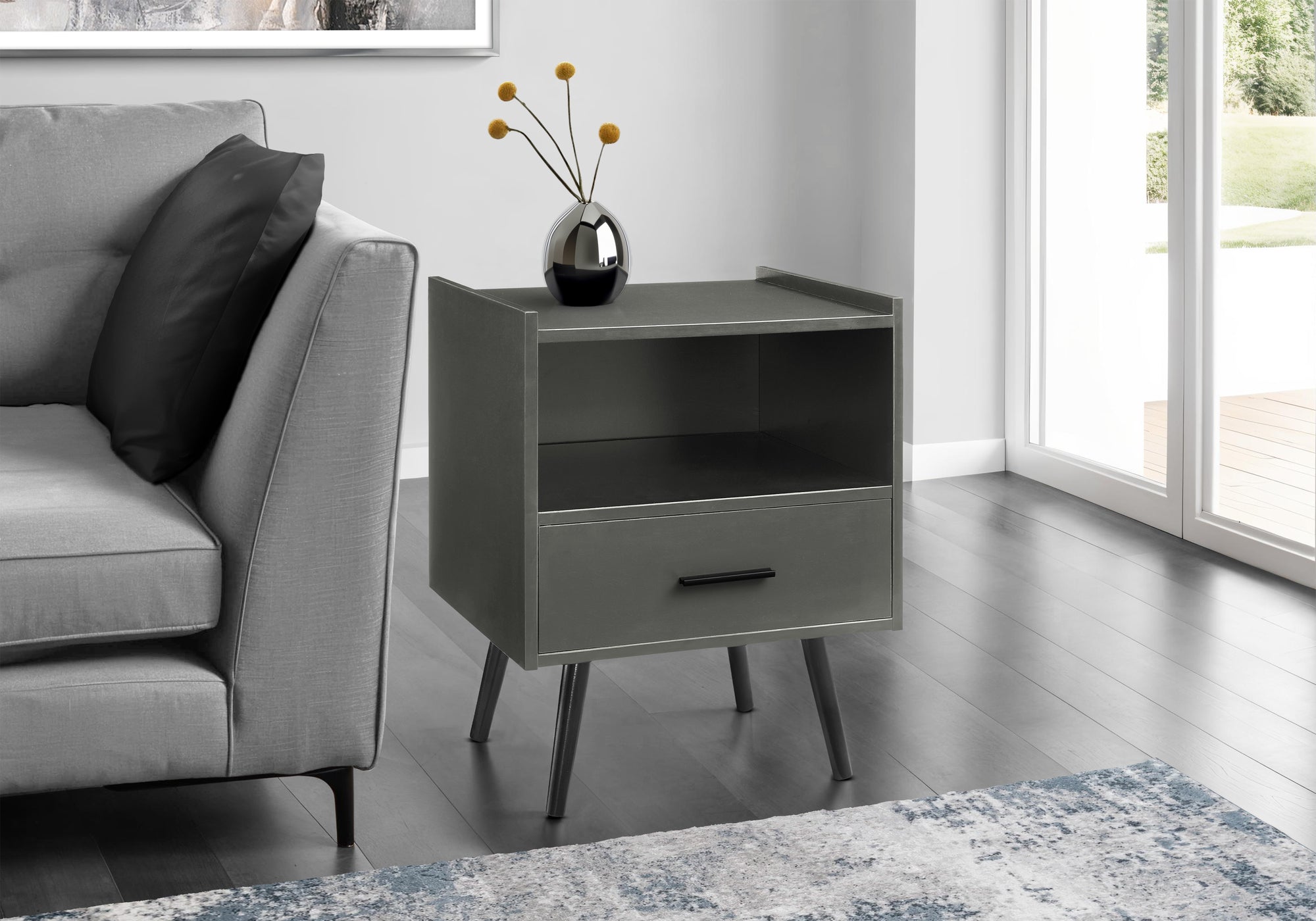 Nouria - Accent Table Side Table End Storage Drawer Nightstand Bedroom Living