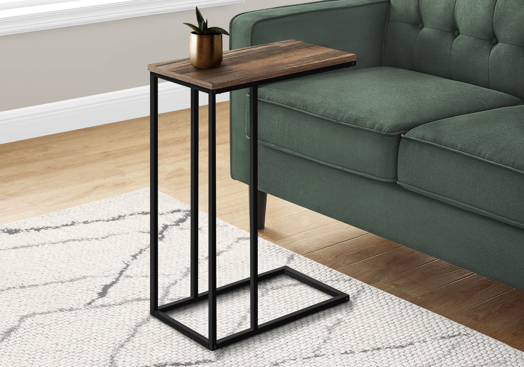 Carville - Accent Table C-shaped End Side Snack Living Room Bedroom Brown