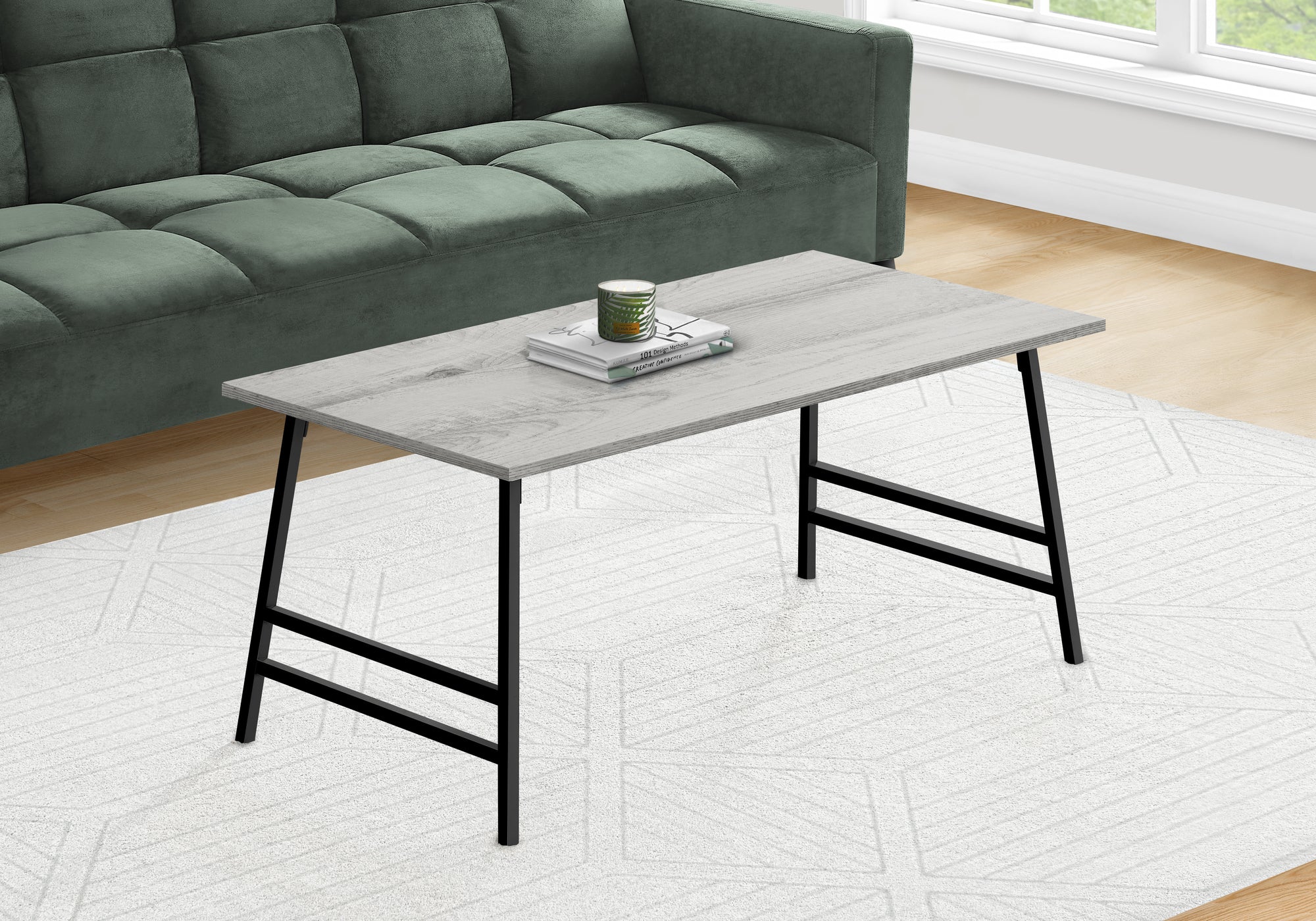 Brette - Coffee Table Accent Cocktail Rectangular Living Room 40"L Grey Laminate