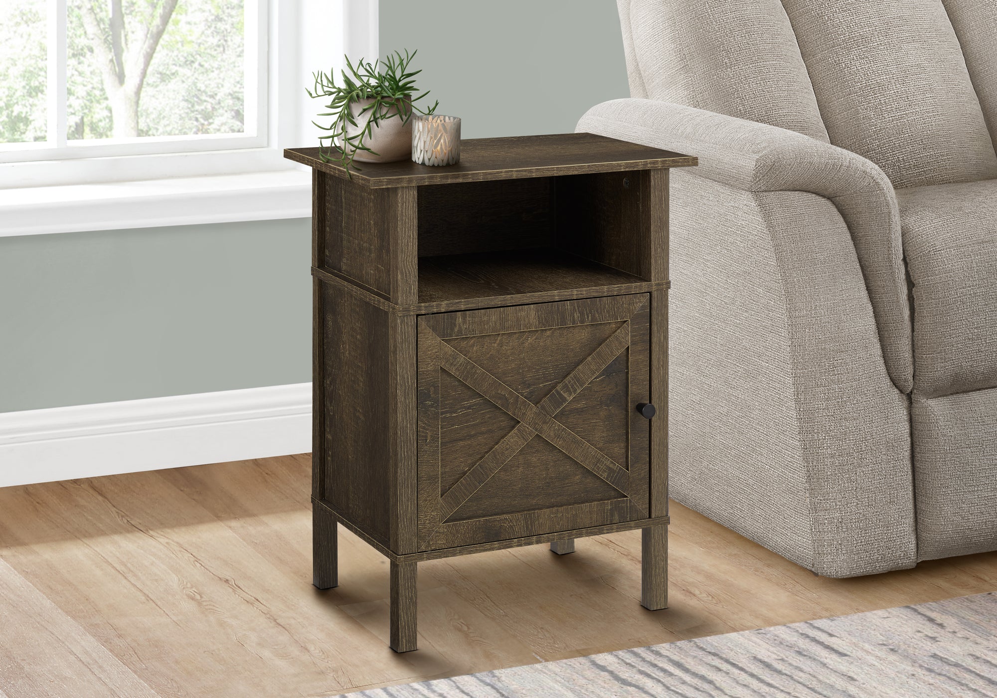 Alona - Accent Table Side Table End Living Room Small Storage Dark