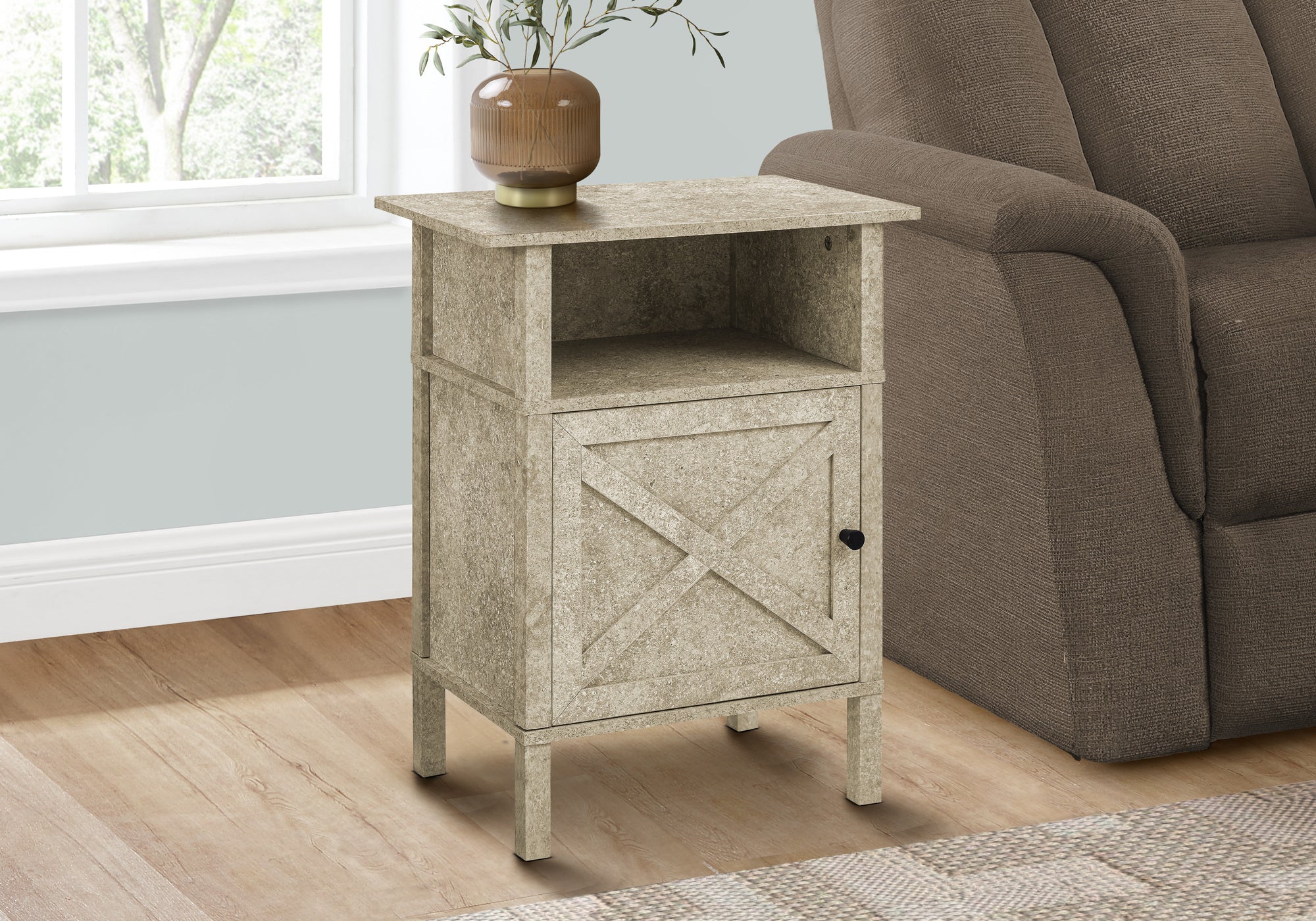 Liliya - Accent Table Side Table End Living Room Small Storage Cream