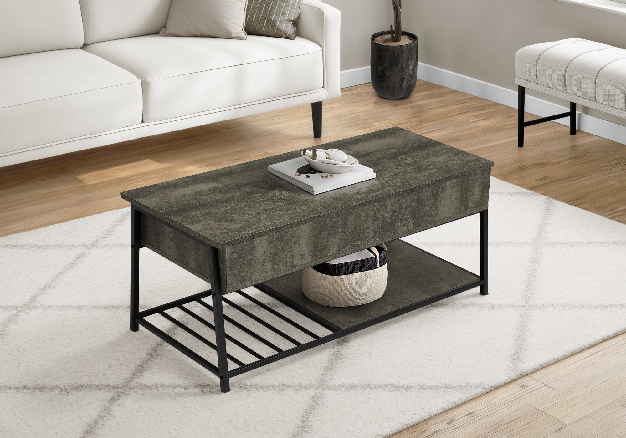Palina - Coffee Table 42" L Cocktail Lift-top Rectangular Storage Living Room